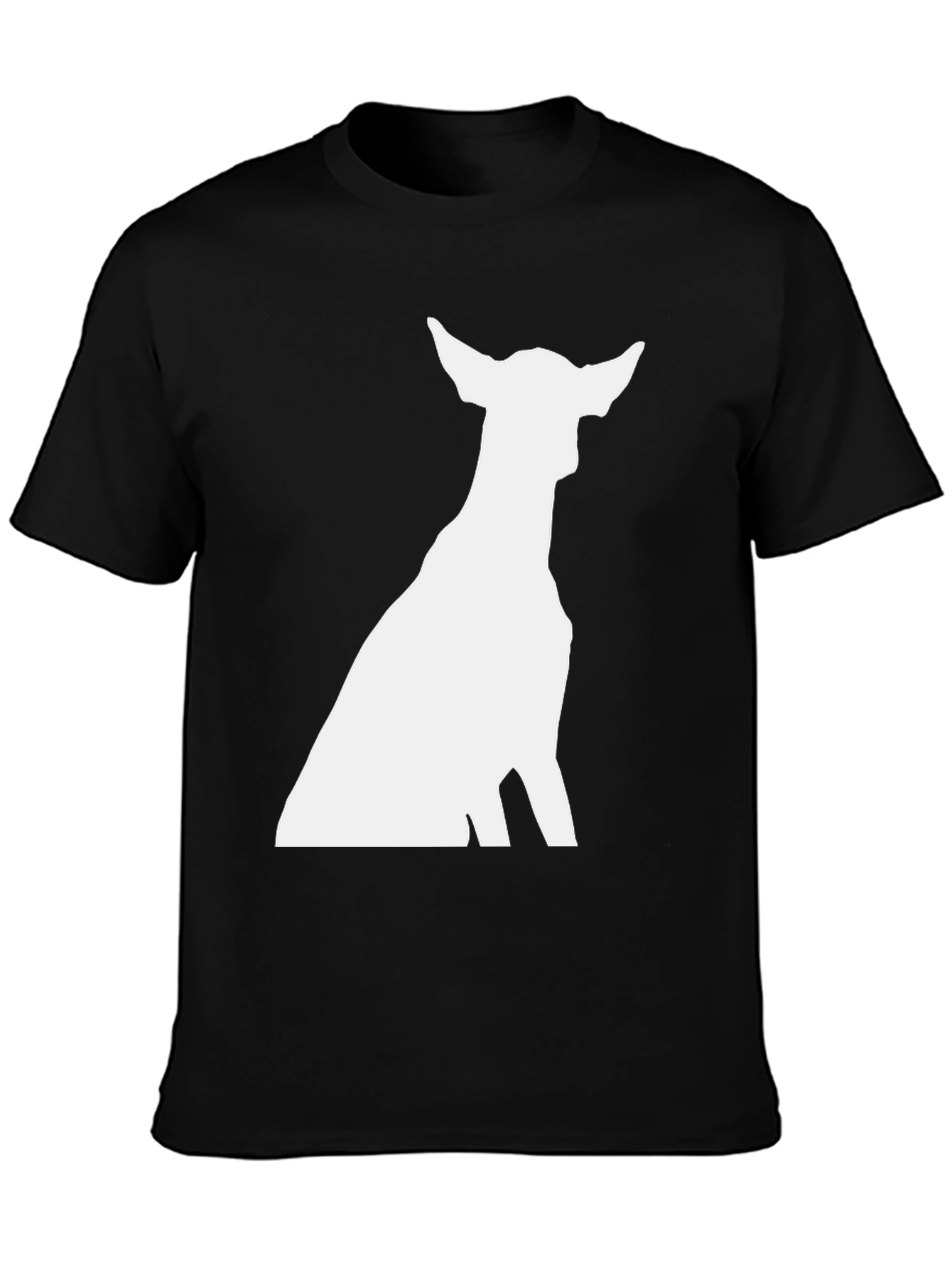 Dog Silhouette Graphic Tee - Classic Black