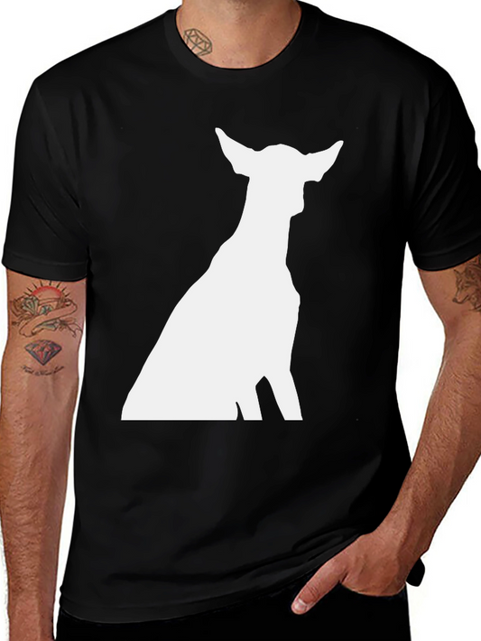 Dog Silhouette Graphic Tee - Classic Black