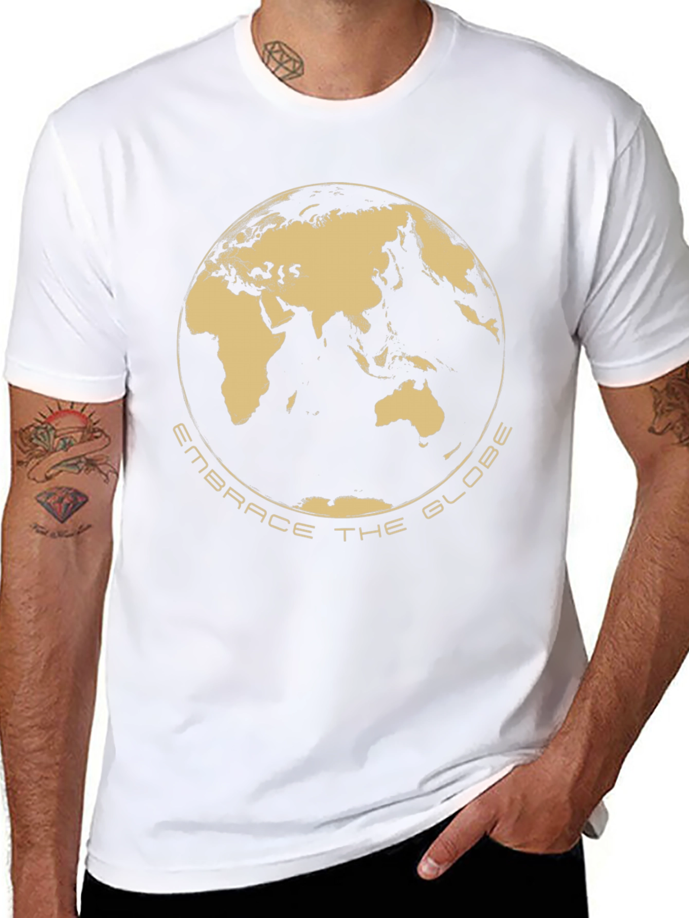Embrace the Globe Graphic T-Shirt - Stylish Earth Design