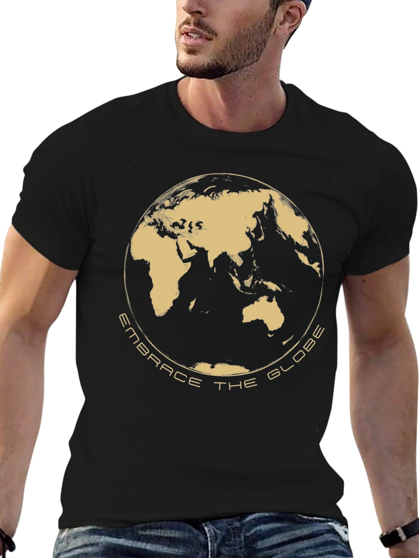 Embrace the Globe Graphic T-Shirt - Stylish Earth Design