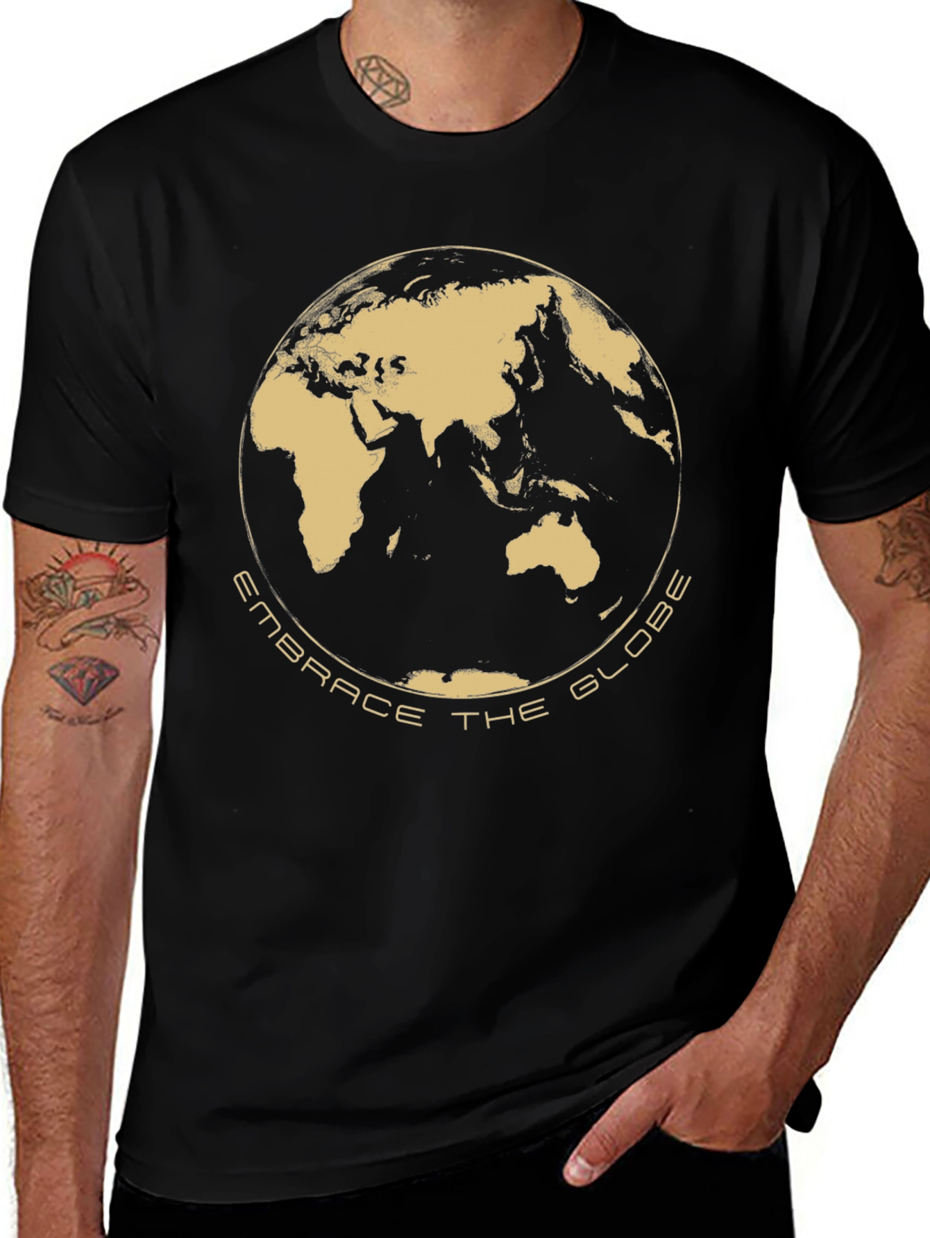 Embrace the Globe Graphic T-Shirt - Stylish Earth Design