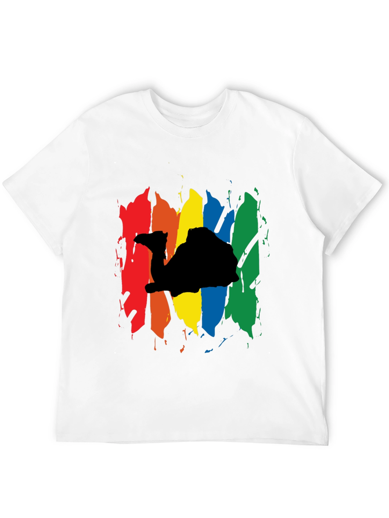 Rainbow Camel Graphic Black T-Shirt