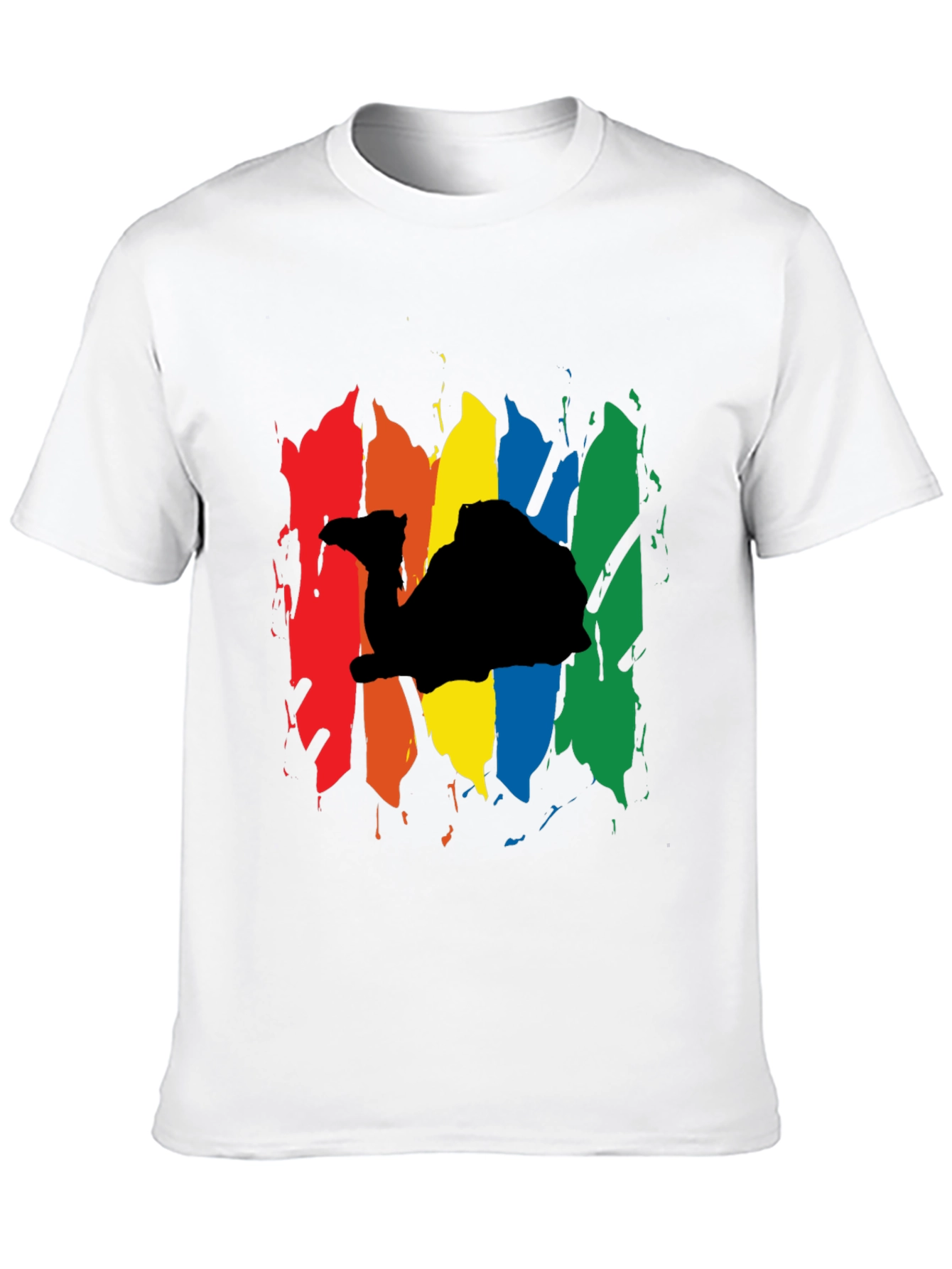Rainbow Camel Graphic Black T-Shirt