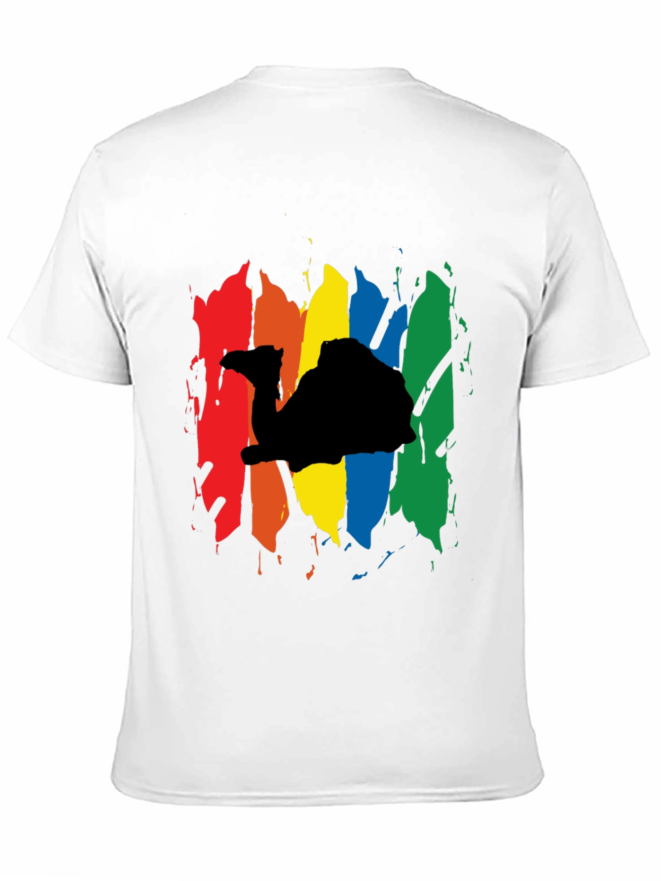 Rainbow Camel Graphic Black T-Shirt