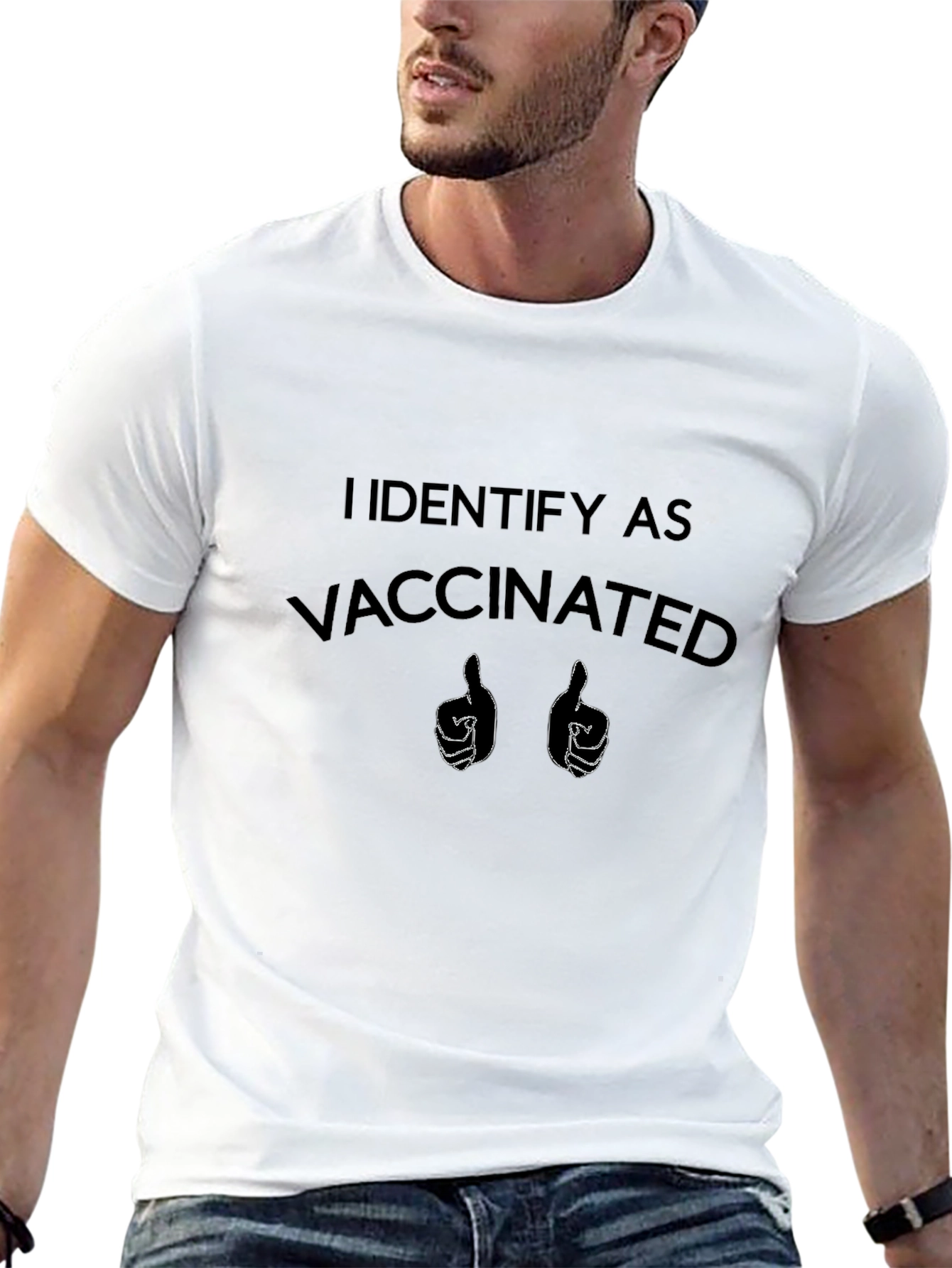 I Identify As Vaccinated Black T-Shirt