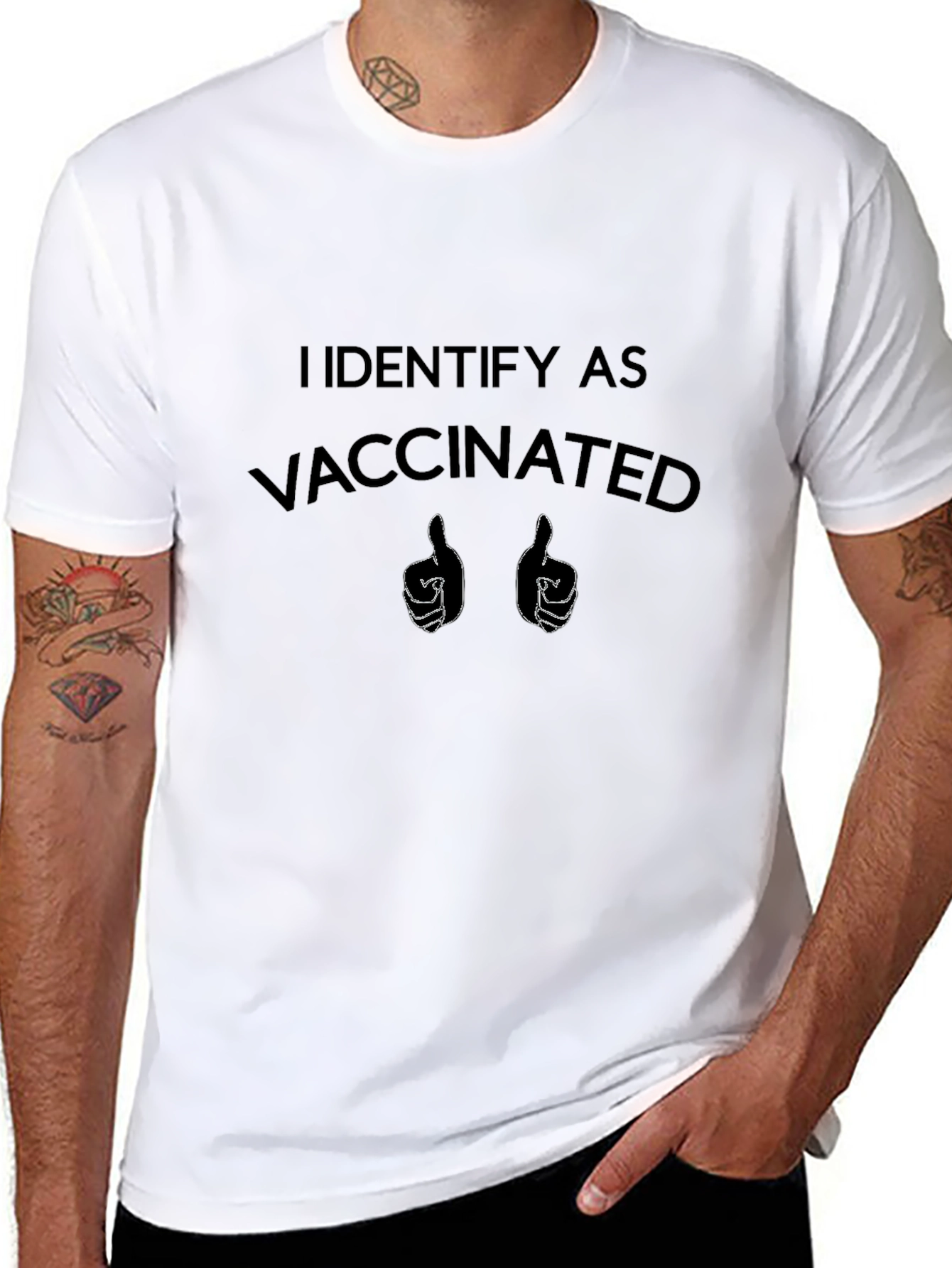 I Identify As Vaccinated Black T-Shirt