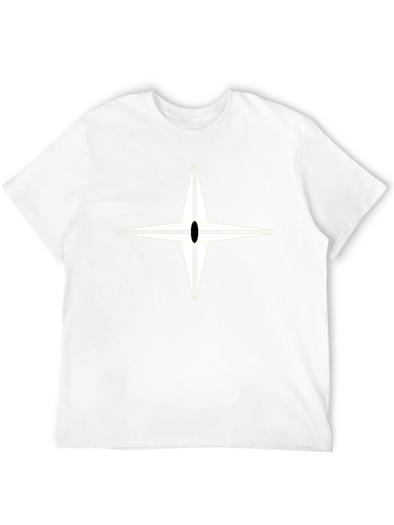Black T-Shirt with Compass Star Graphic