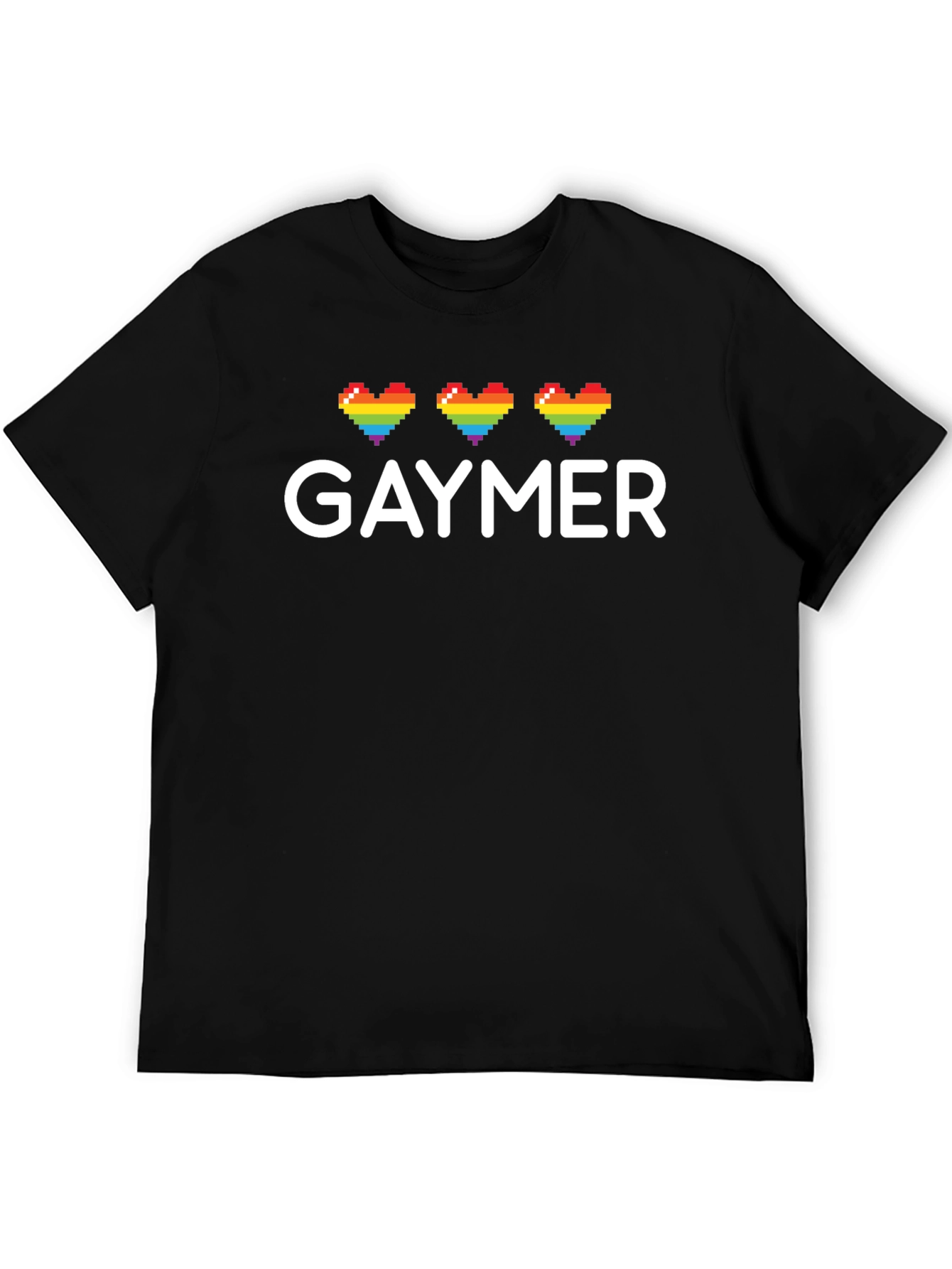 Gaymer Rainbow Heart Pixel Tee - LGBTQ+ Pride Shirt