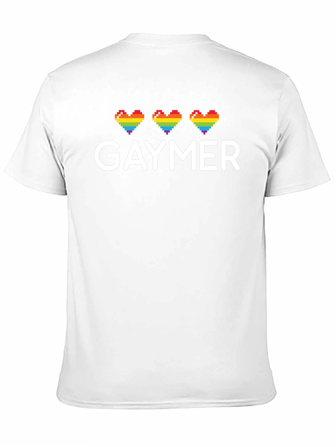 Gaymer Rainbow Heart Pixel Tee - LGBTQ+ Pride Shirt
