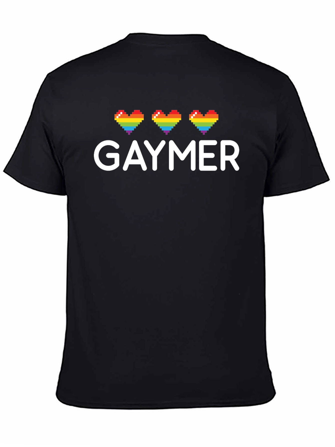 Gaymer Rainbow Heart Pixel Tee - LGBTQ+ Pride Shirt