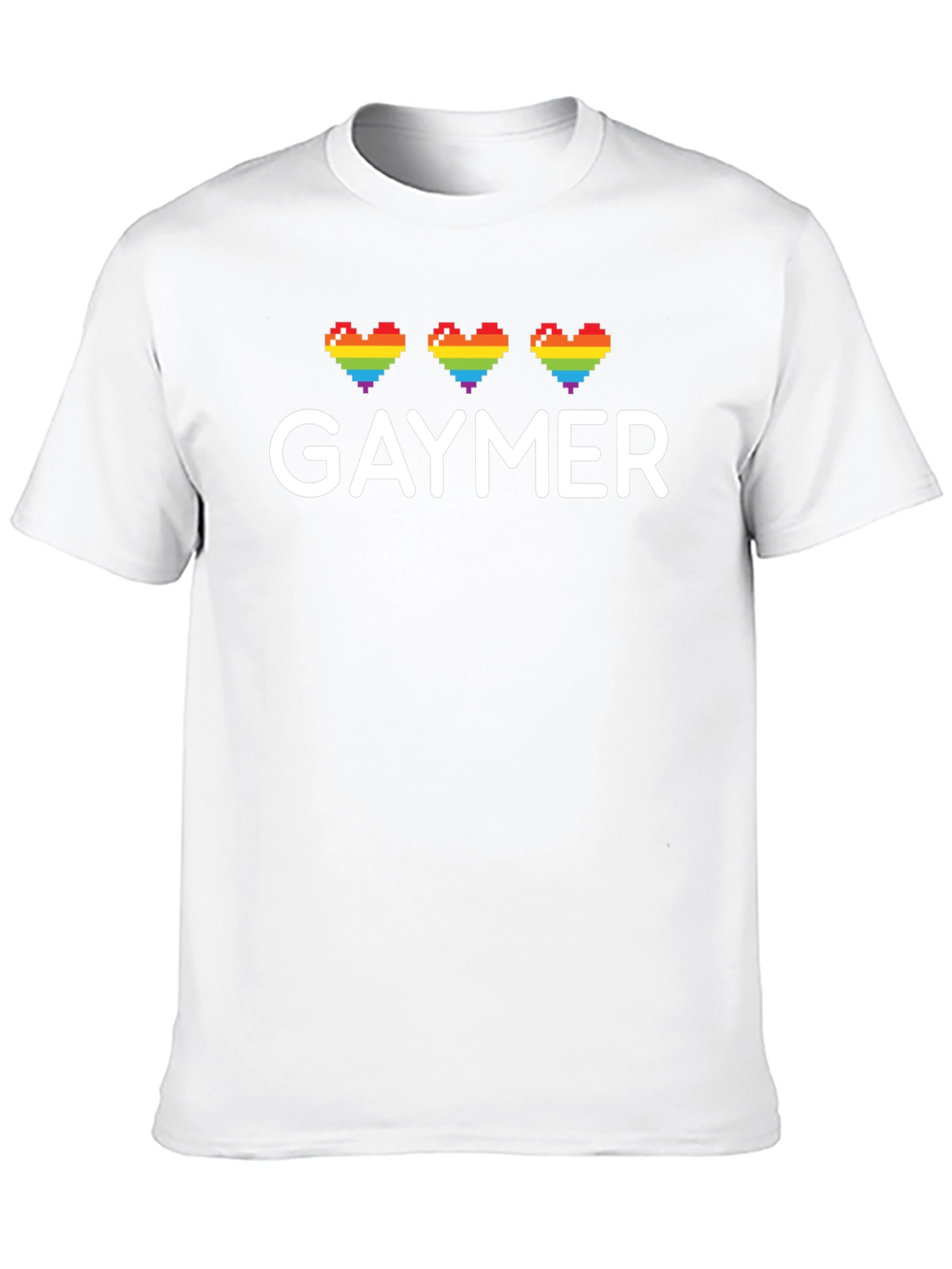 Gaymer Rainbow Heart Pixel Tee - LGBTQ+ Pride Shirt