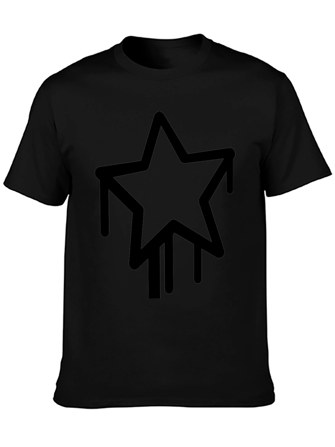 Modern Drip Star Graphic Tee - Black