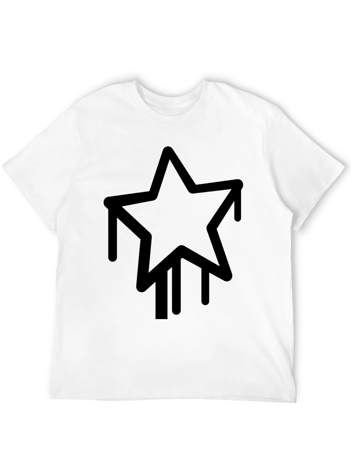 Modern Drip Star Graphic Tee - Black
