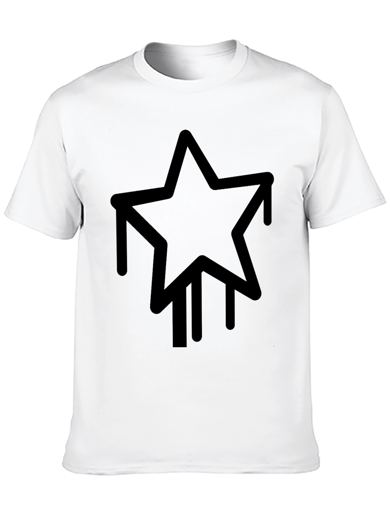 Modern Drip Star Graphic Tee - Black