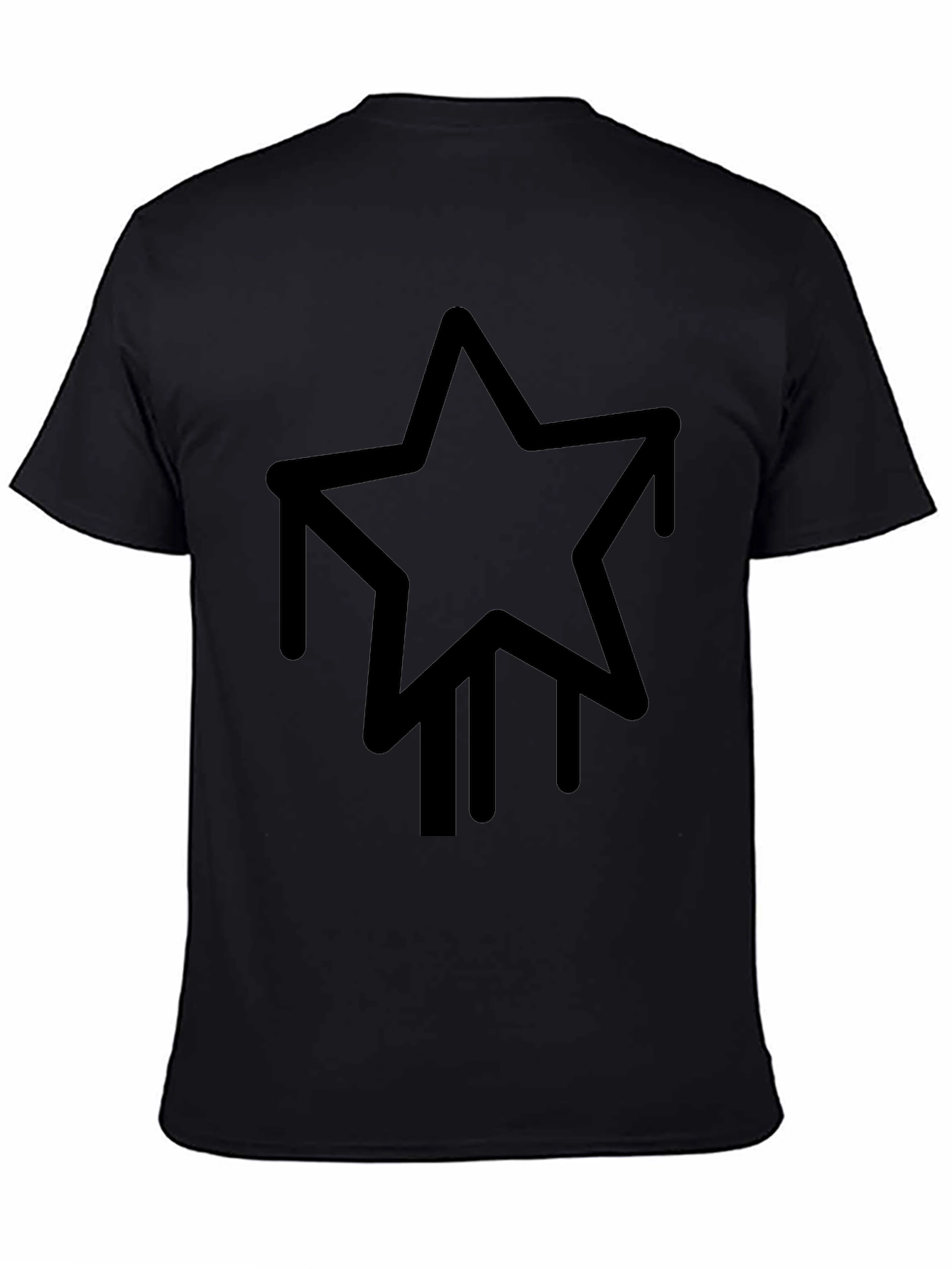 Modern Drip Star Graphic Tee - Black