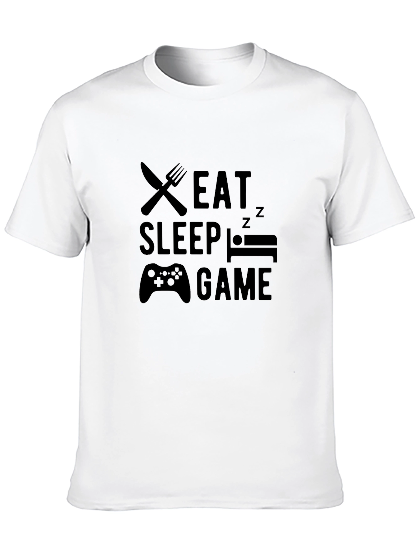 Eat Sleep Game Black T-Shirt | Gamer Lifestyle Tee