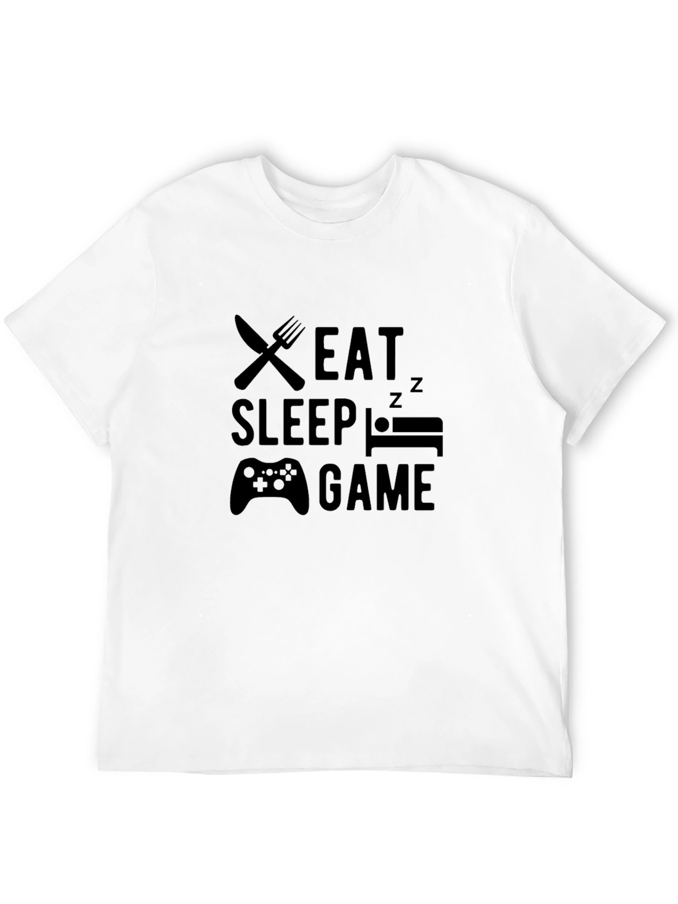 Eat Sleep Game Black T-Shirt | Gamer Lifestyle Tee