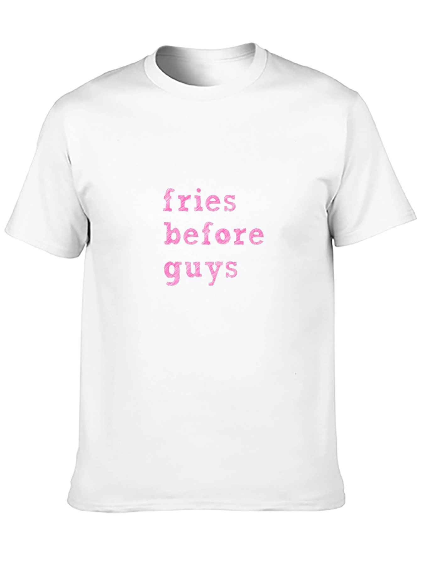Fries Before Guys Black Crewneck T-Shirt