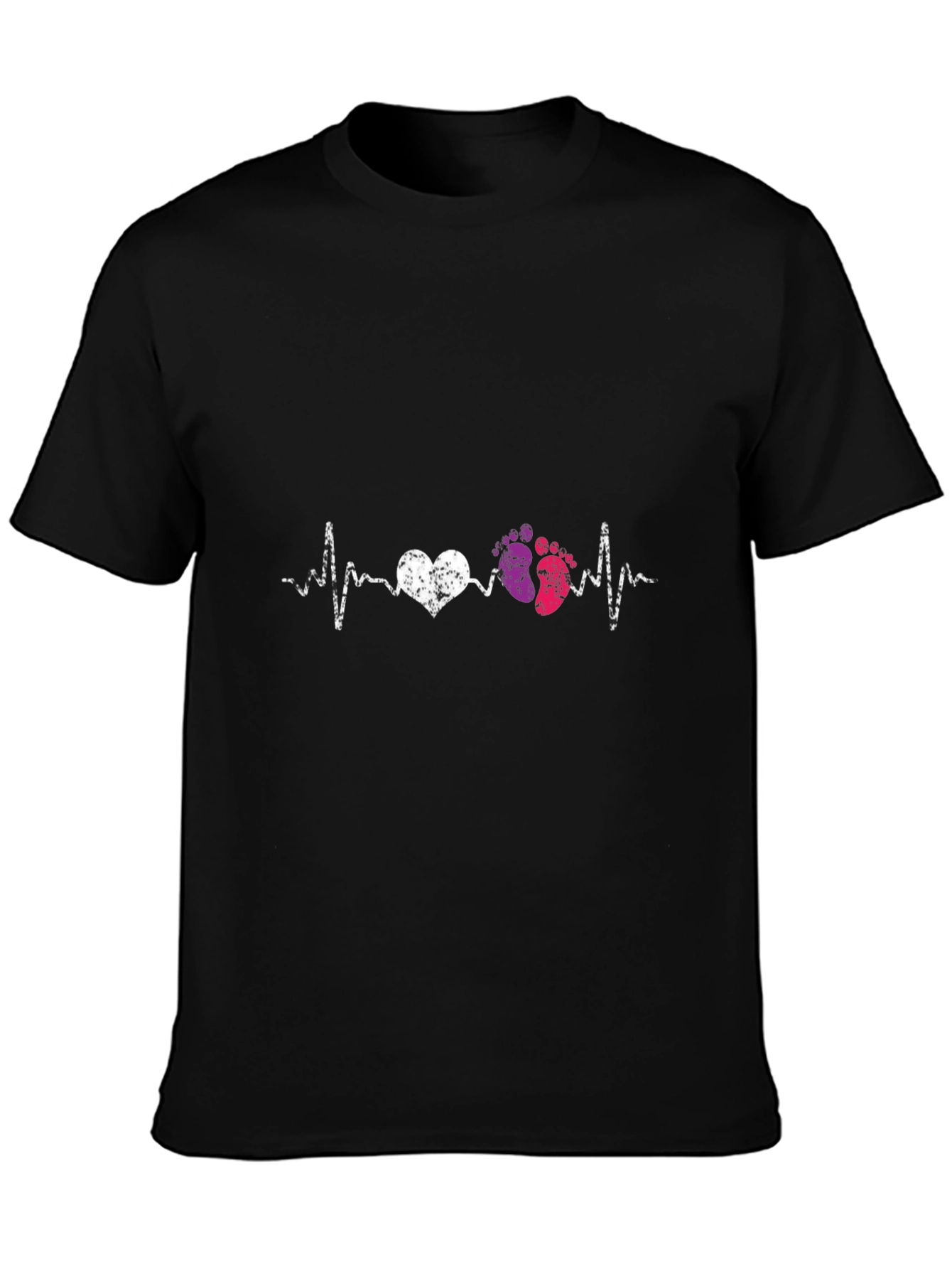 Heartbeat Baby Footprints Graphic Tee