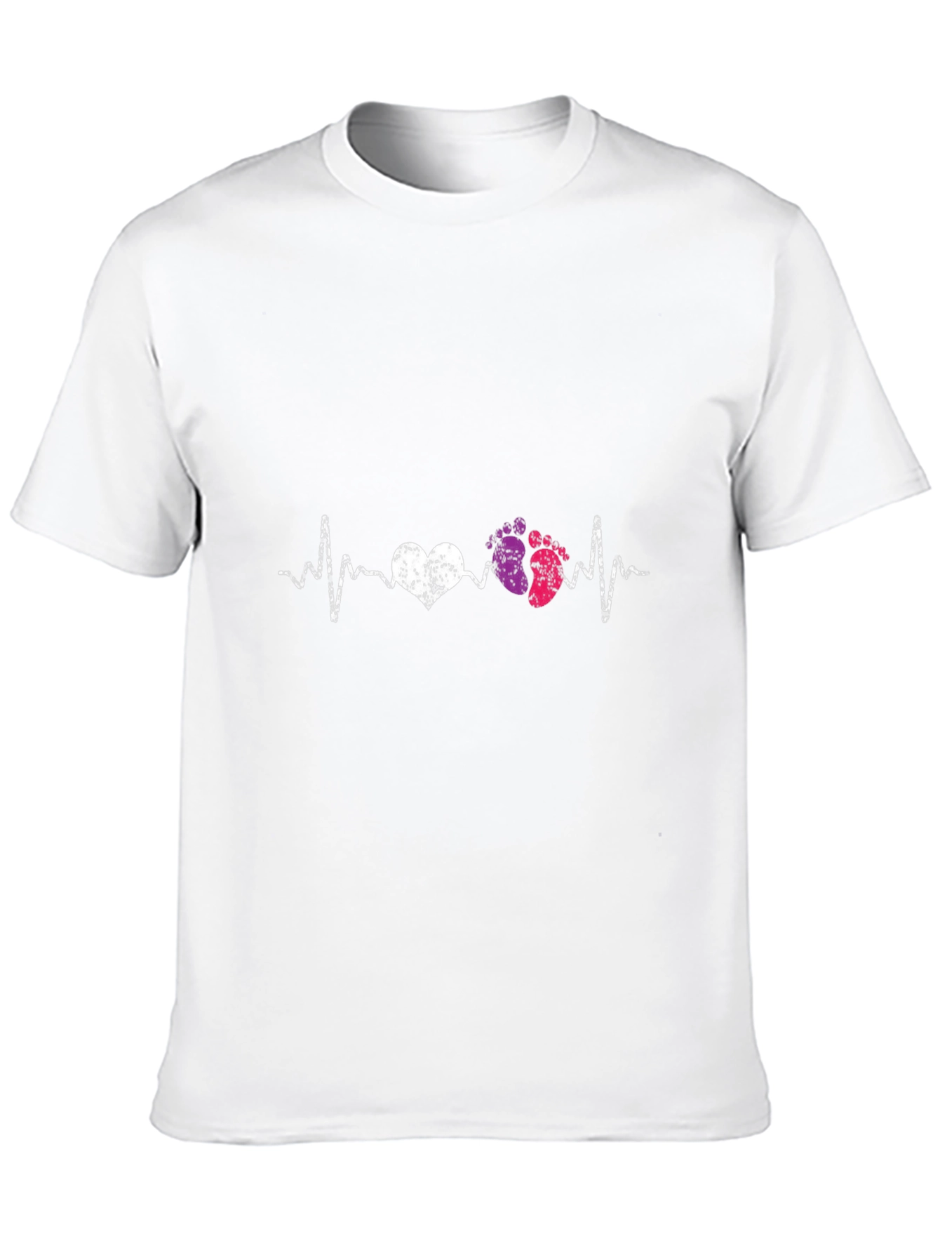 Heartbeat Baby Footprints Graphic Tee