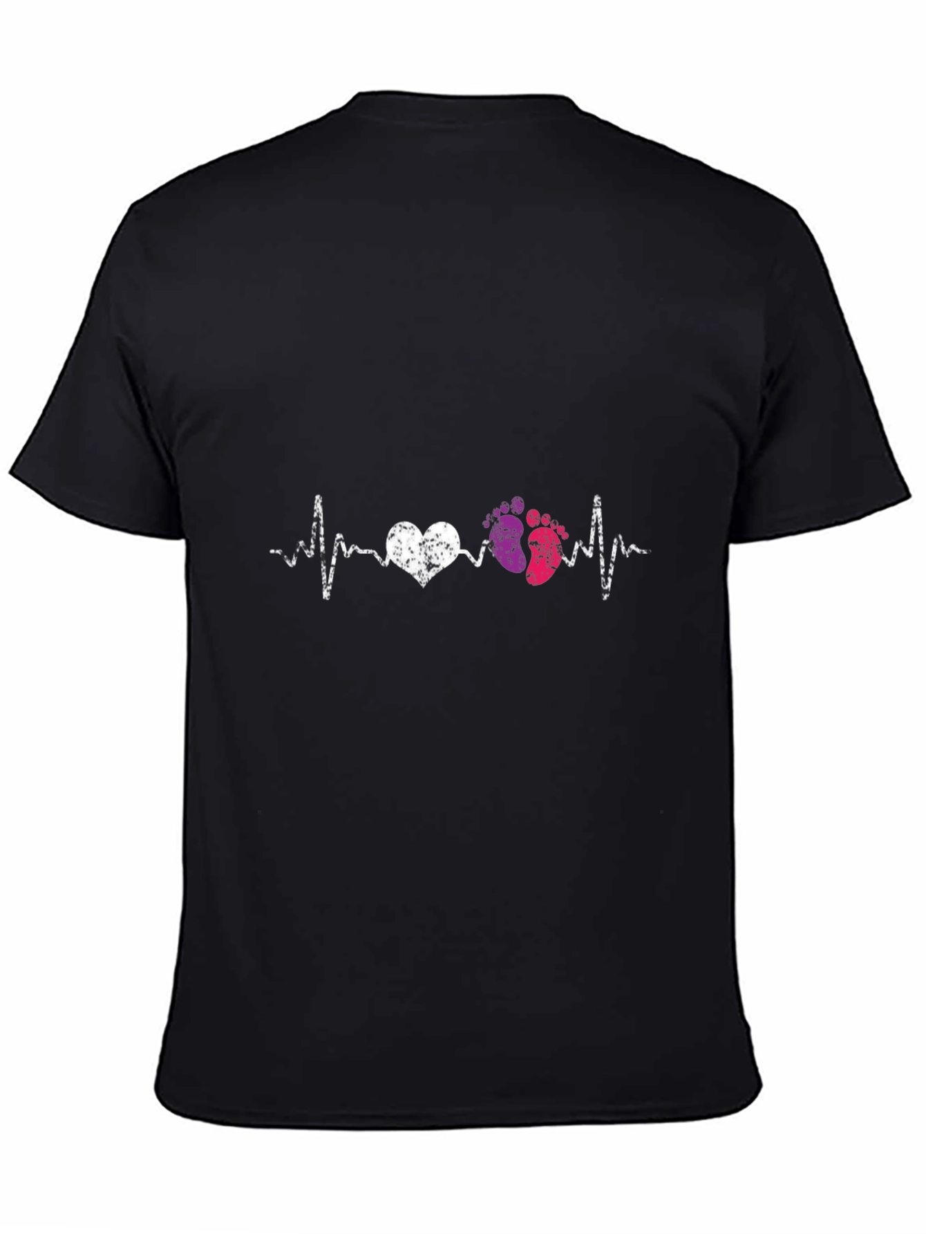 Heartbeat Baby Footprints Graphic Tee
