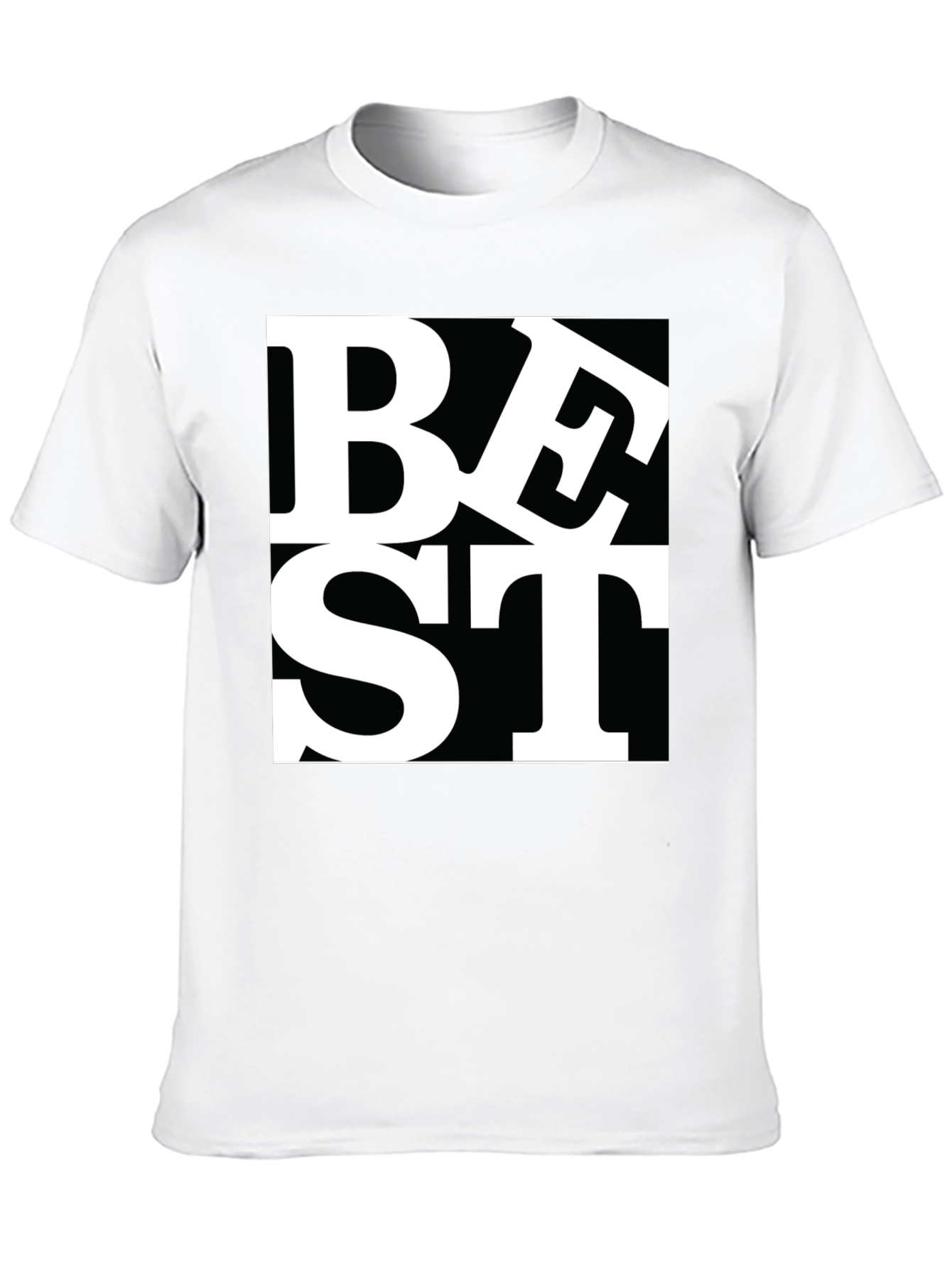 Best T-Shirt - Black Tee with Bold White Graphic
