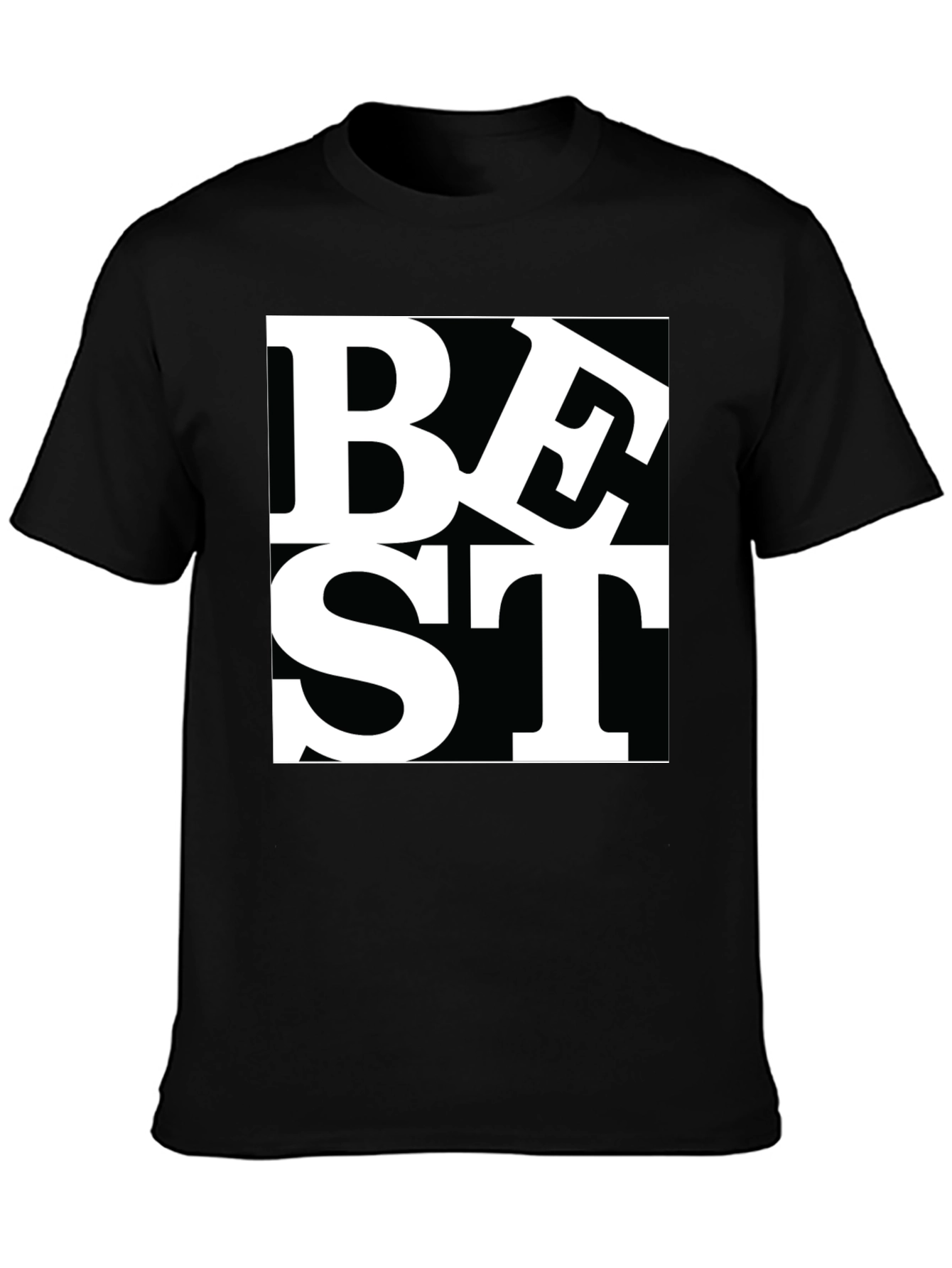 Best T-Shirt - Black Tee with Bold White Graphic