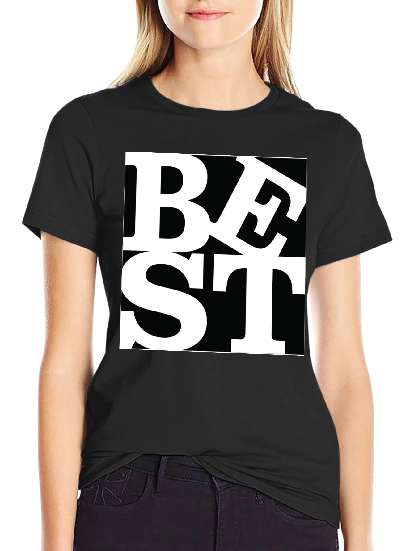 Best T-Shirt - Black Tee with Bold White Graphic