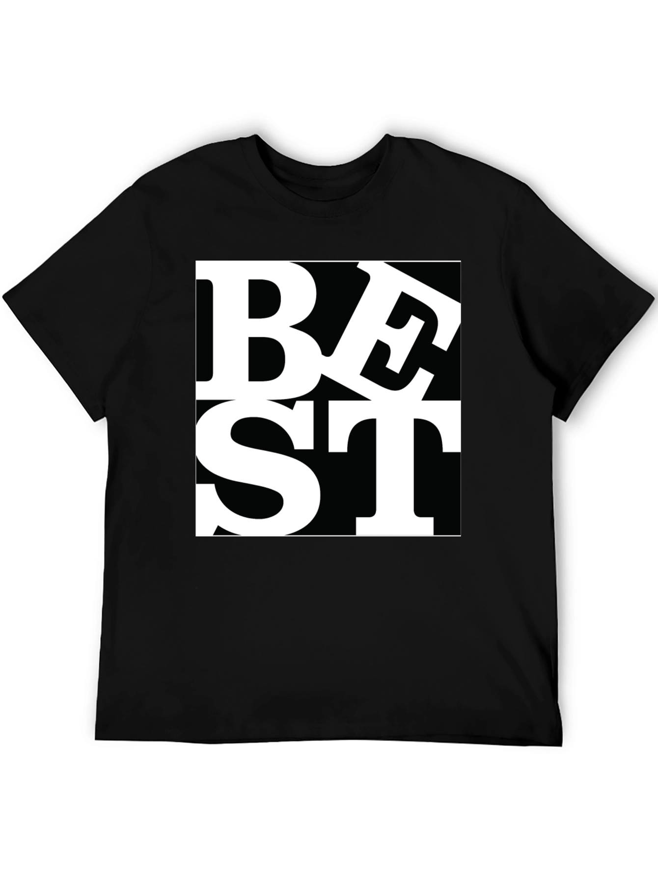 Best T-Shirt - Black Tee with Bold White Graphic