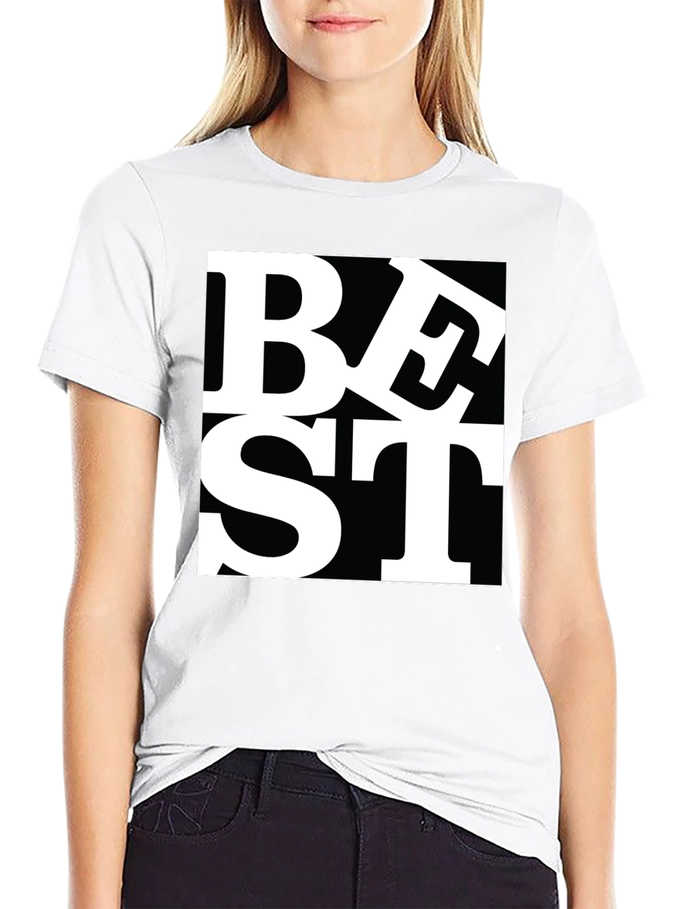 Best T-Shirt - Black Tee with Bold White Graphic