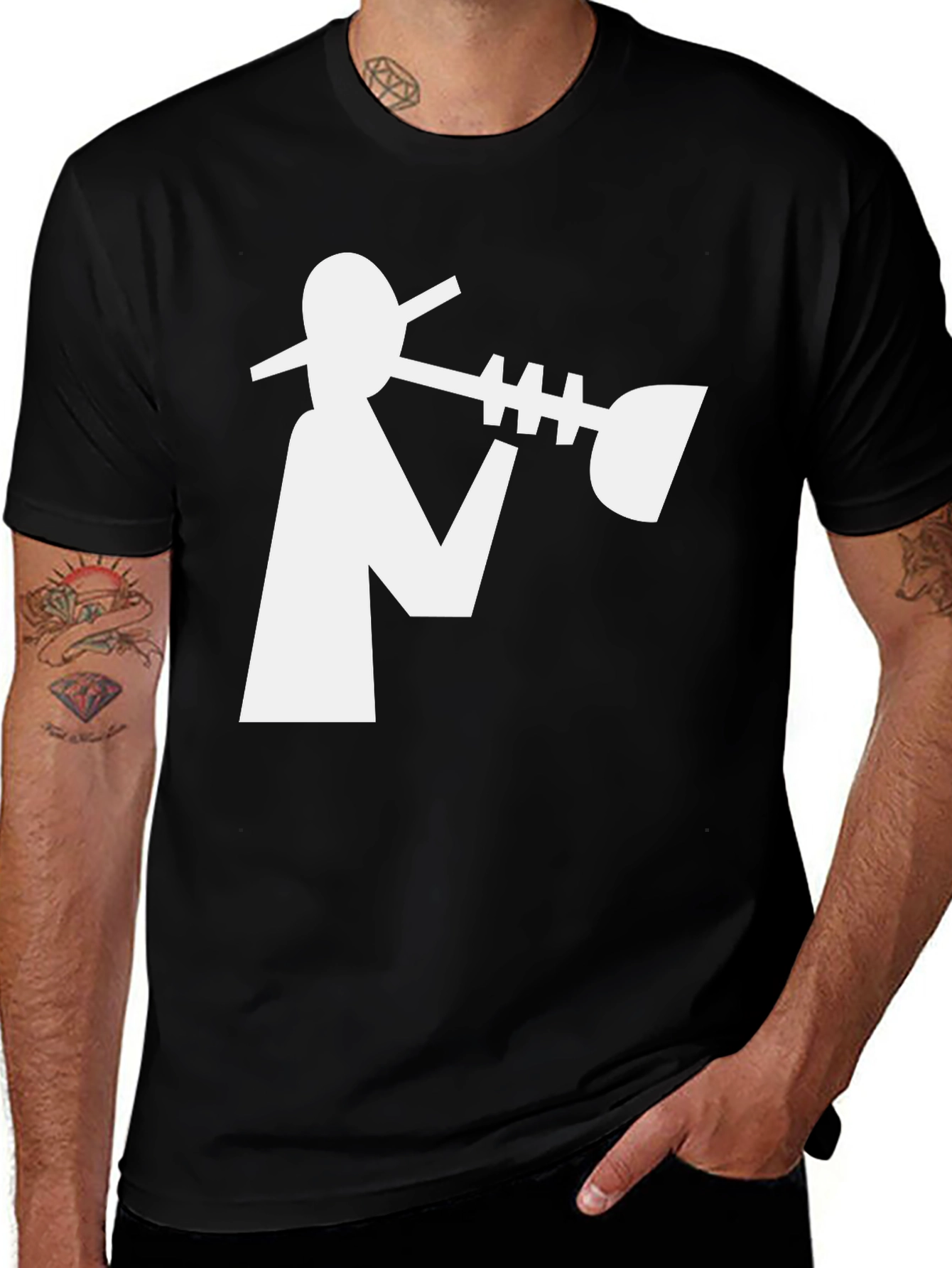 Cool Jazz Player Graphic Tee - Black