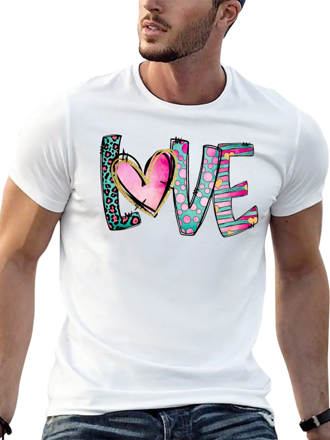Love Heart Graphic Tee - Stylish Casual Top