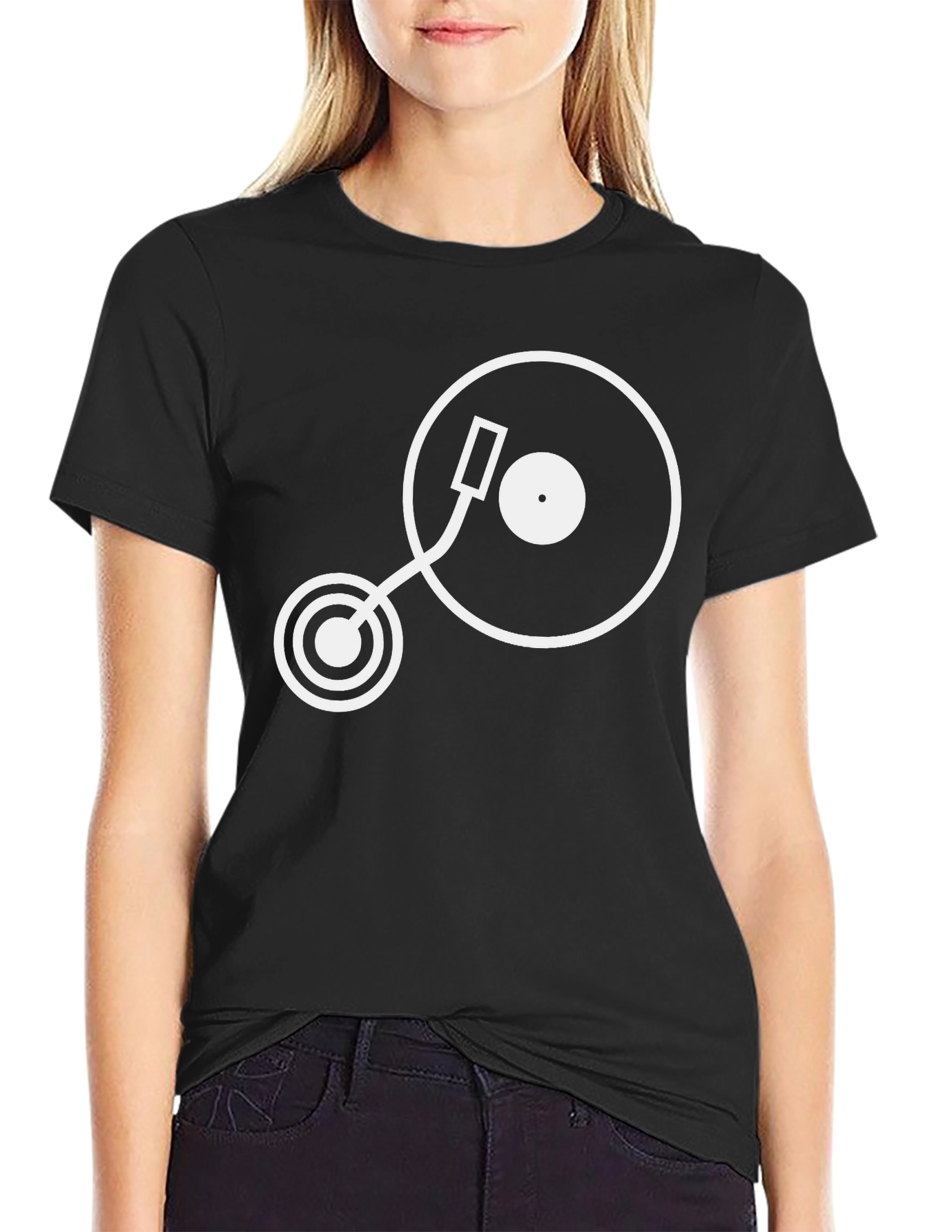 DJ Turntable Graphic Tee - Cool Black T-Shirt
