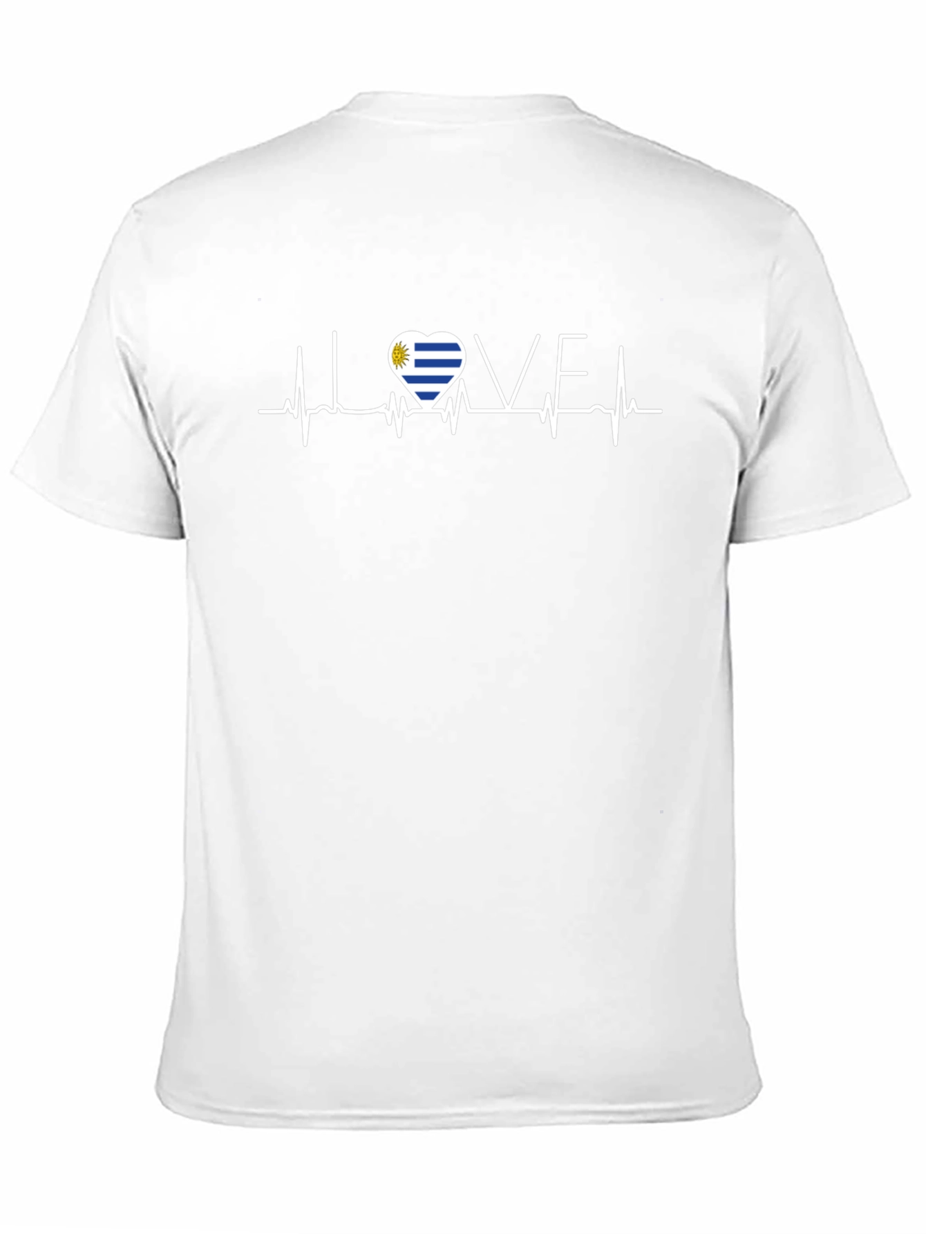 Uruguay Flag Heartbeat LOVE Graphic T-Shirt