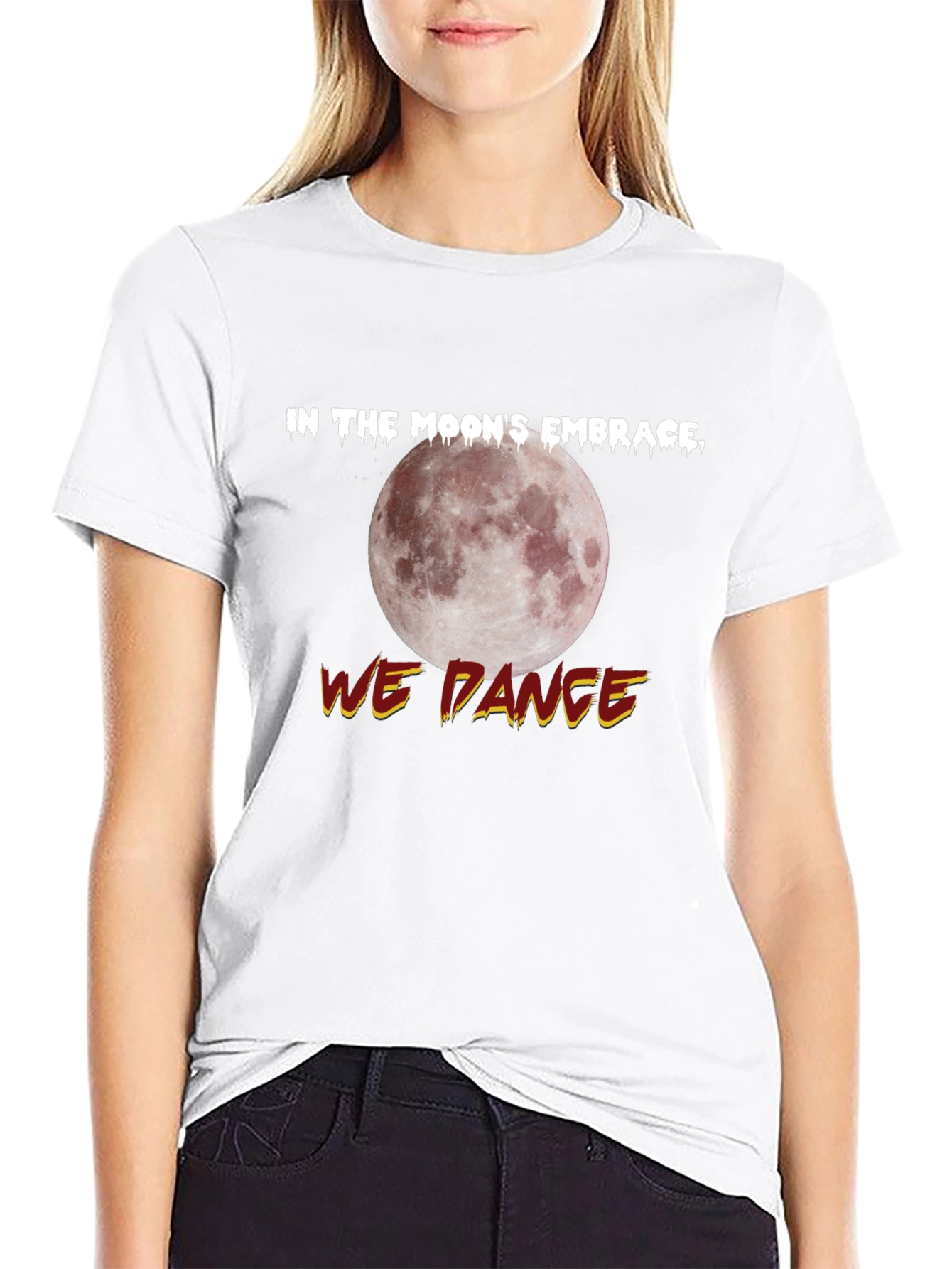 Moons Embrace Dance Graphic Tee - Black Cotton
