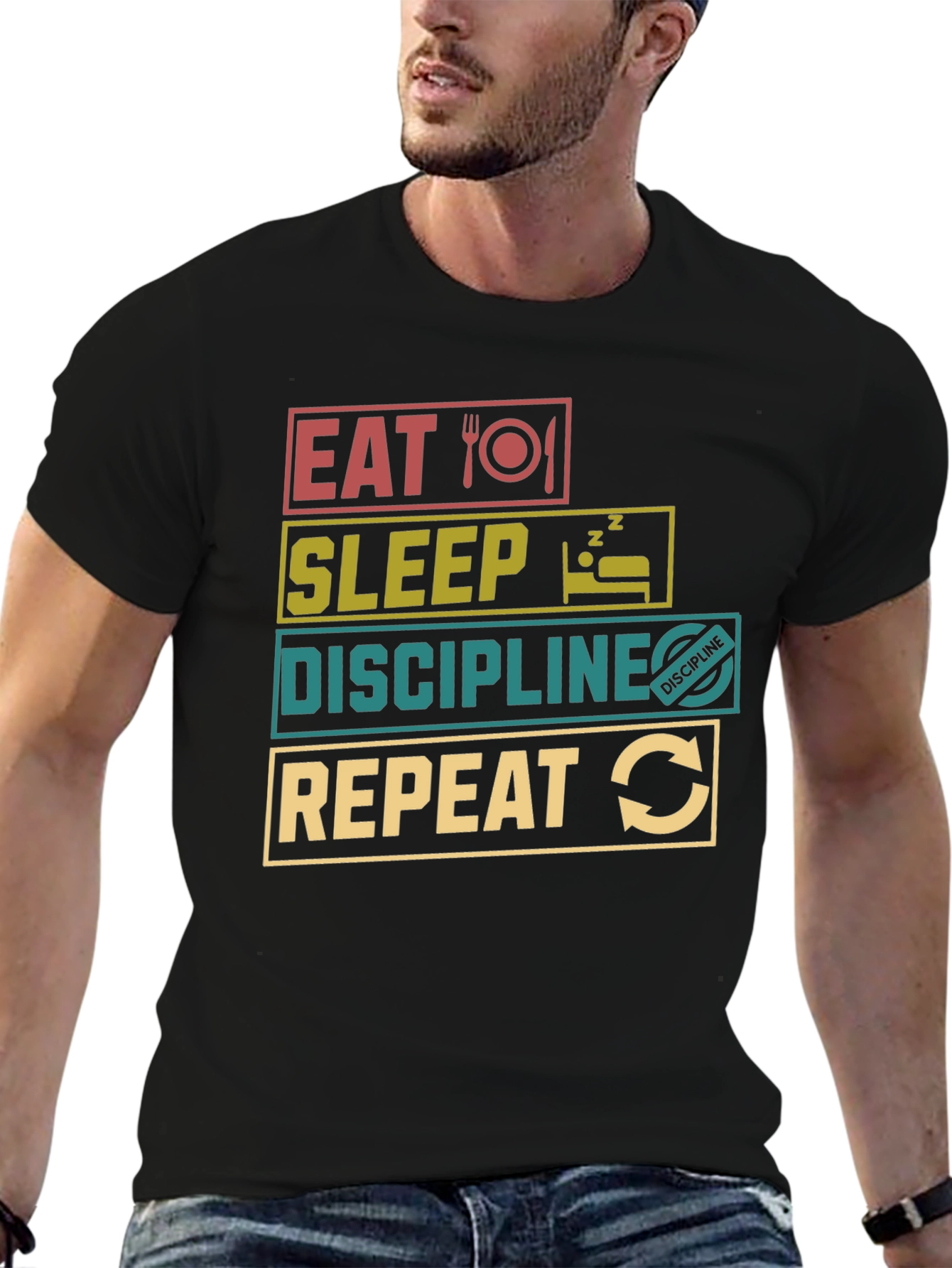 Eat Sleep Discipline Repeat Graphic T-Shirt