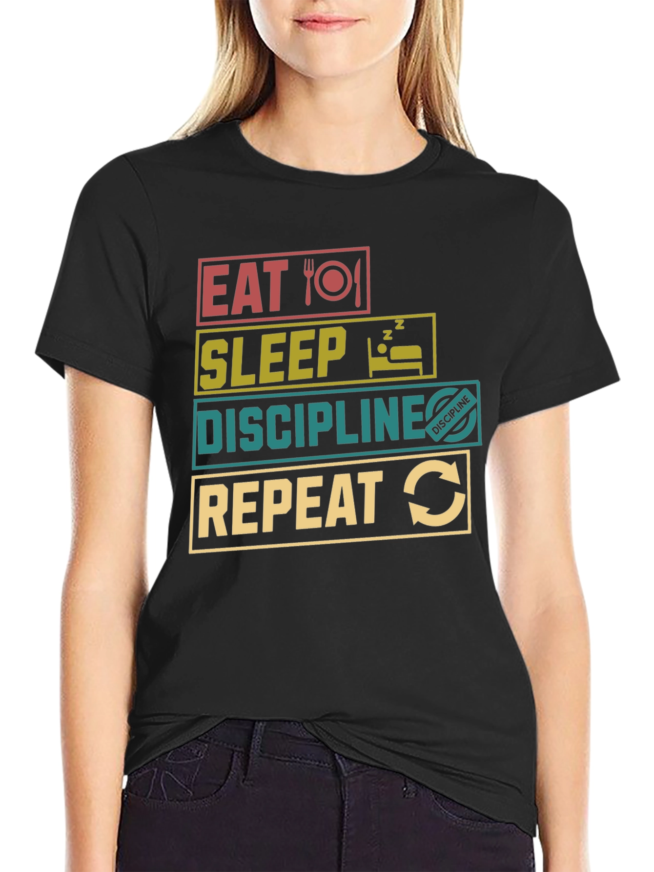 Eat Sleep Discipline Repeat Graphic T-Shirt