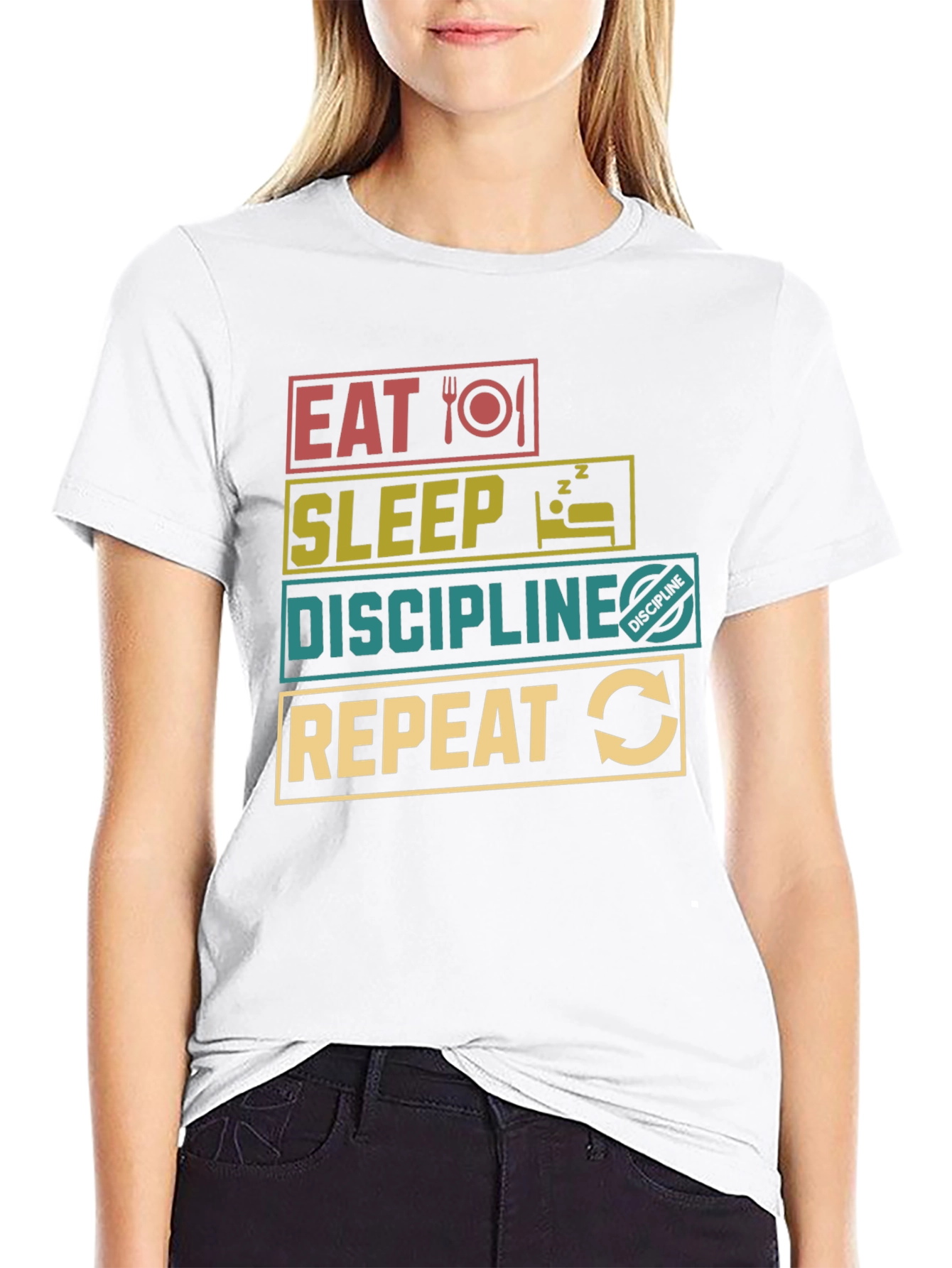 Eat Sleep Discipline Repeat Graphic T-Shirt