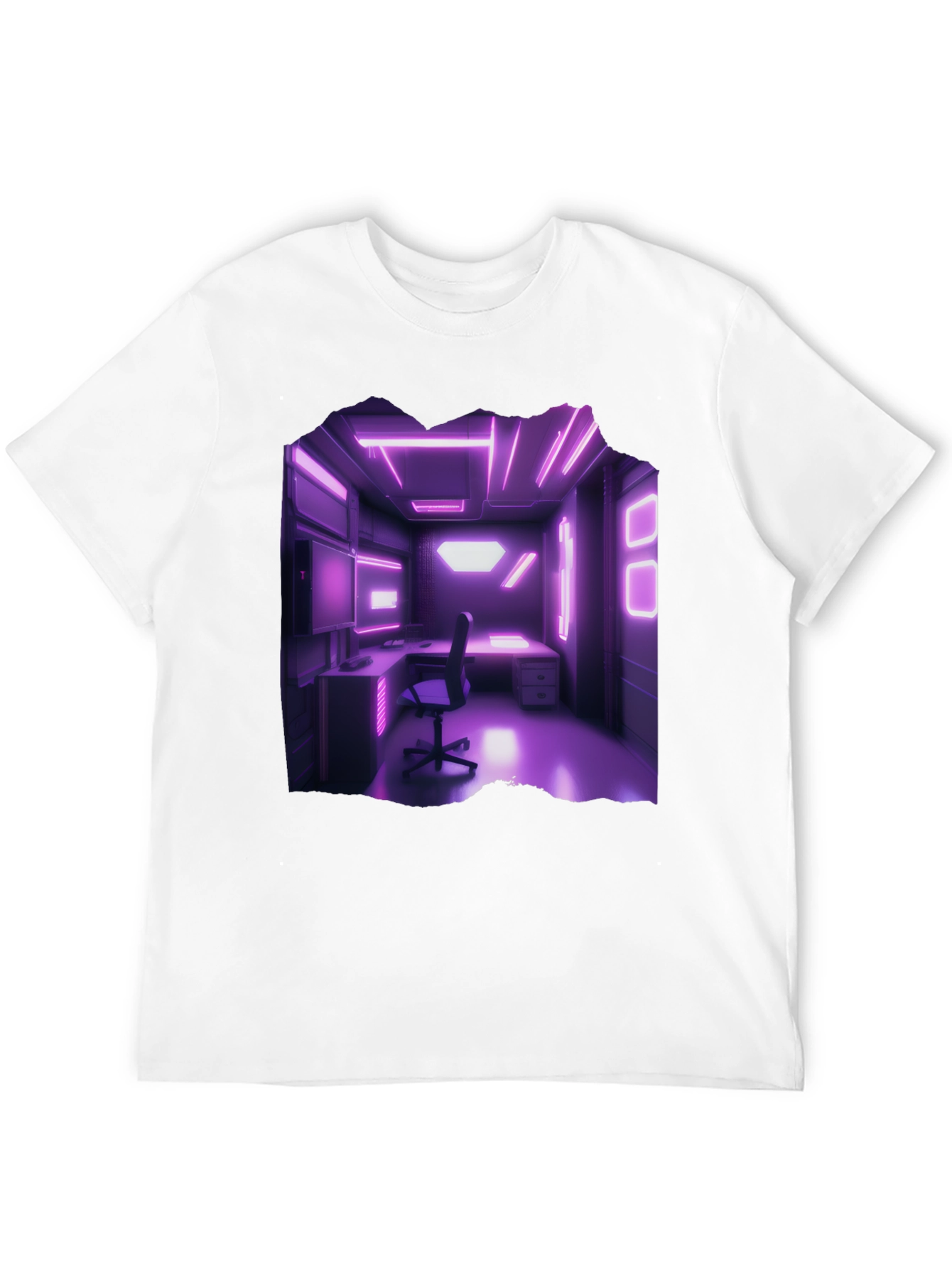 Cyberpunk Room T-Shirt Neon Lights Gaming Aesthetic