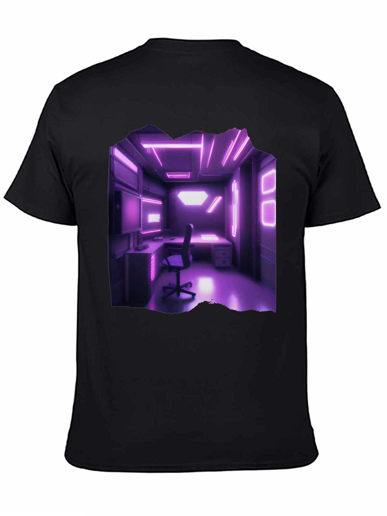 Cyberpunk Room T-Shirt Neon Lights Gaming Aesthetic
