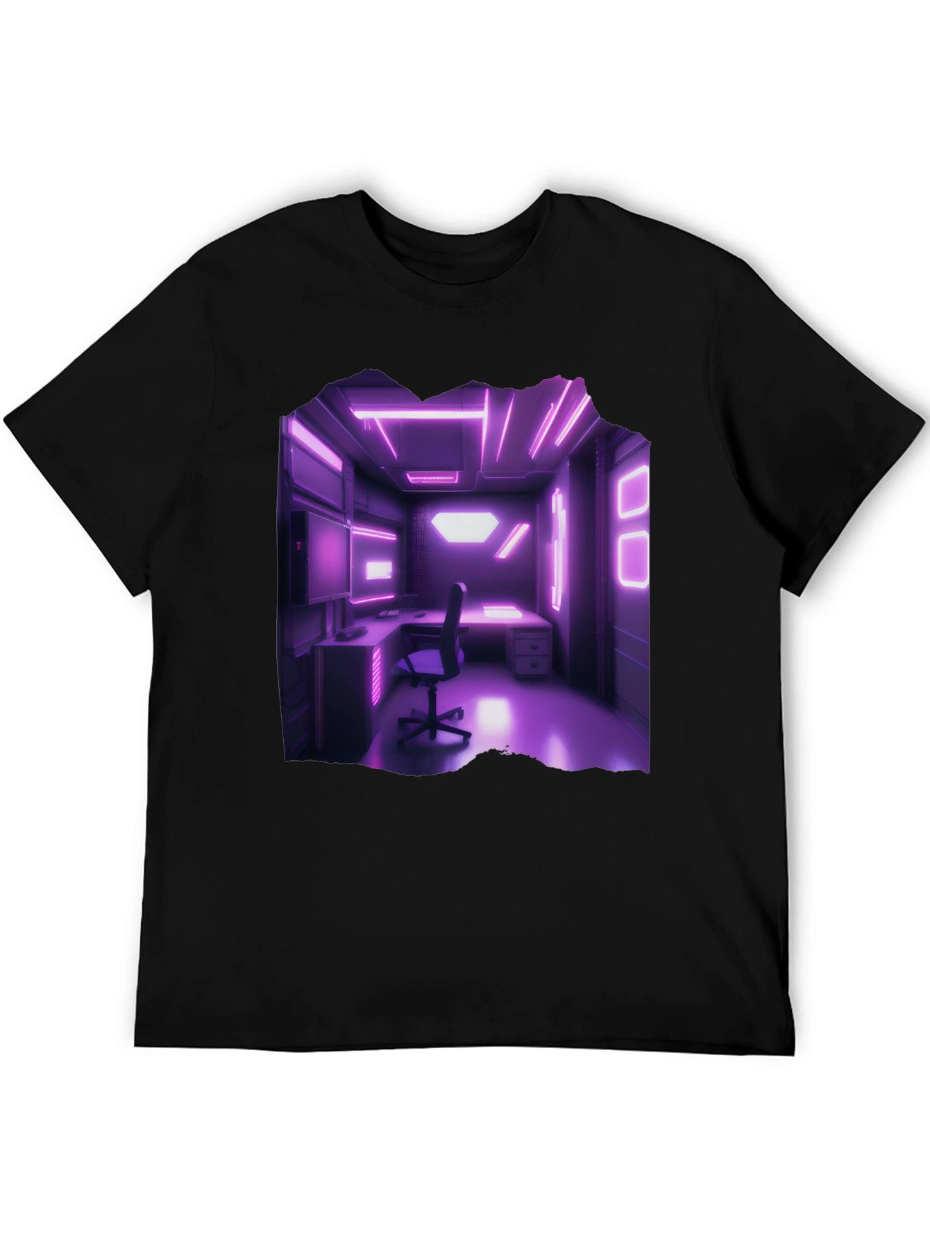 Cyberpunk Room T-Shirt Neon Lights Gaming Aesthetic