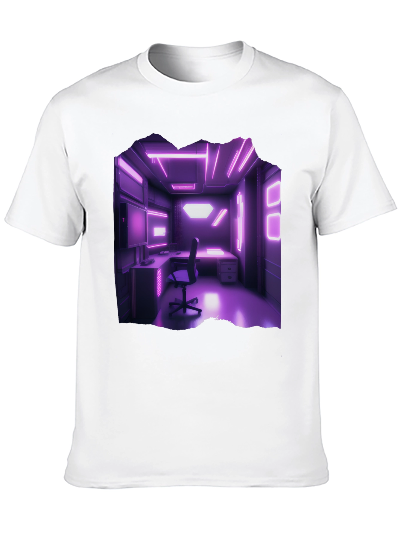 Cyberpunk Room T-Shirt Neon Lights Gaming Aesthetic
