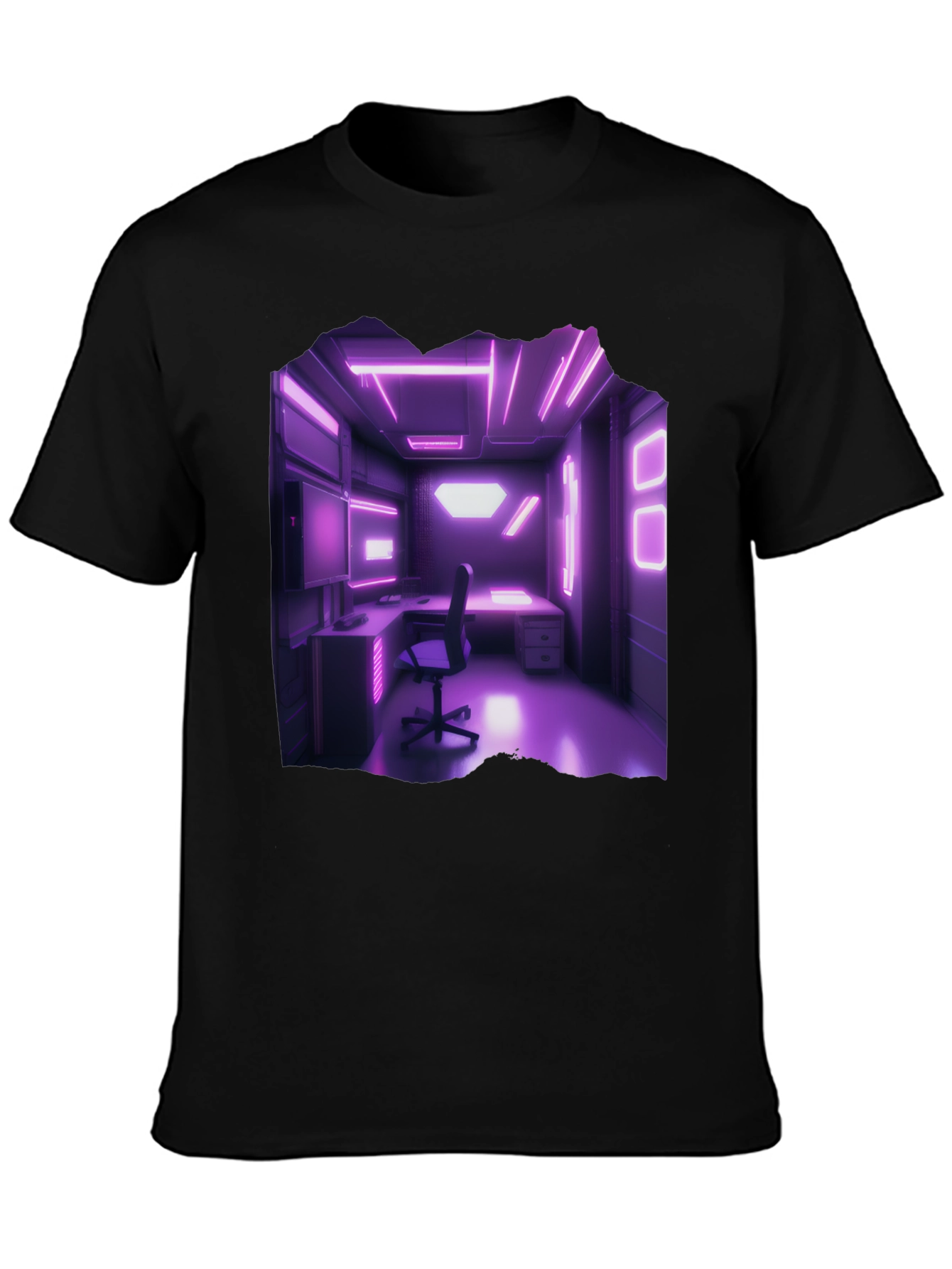 Cyberpunk Room T-Shirt Neon Lights Gaming Aesthetic