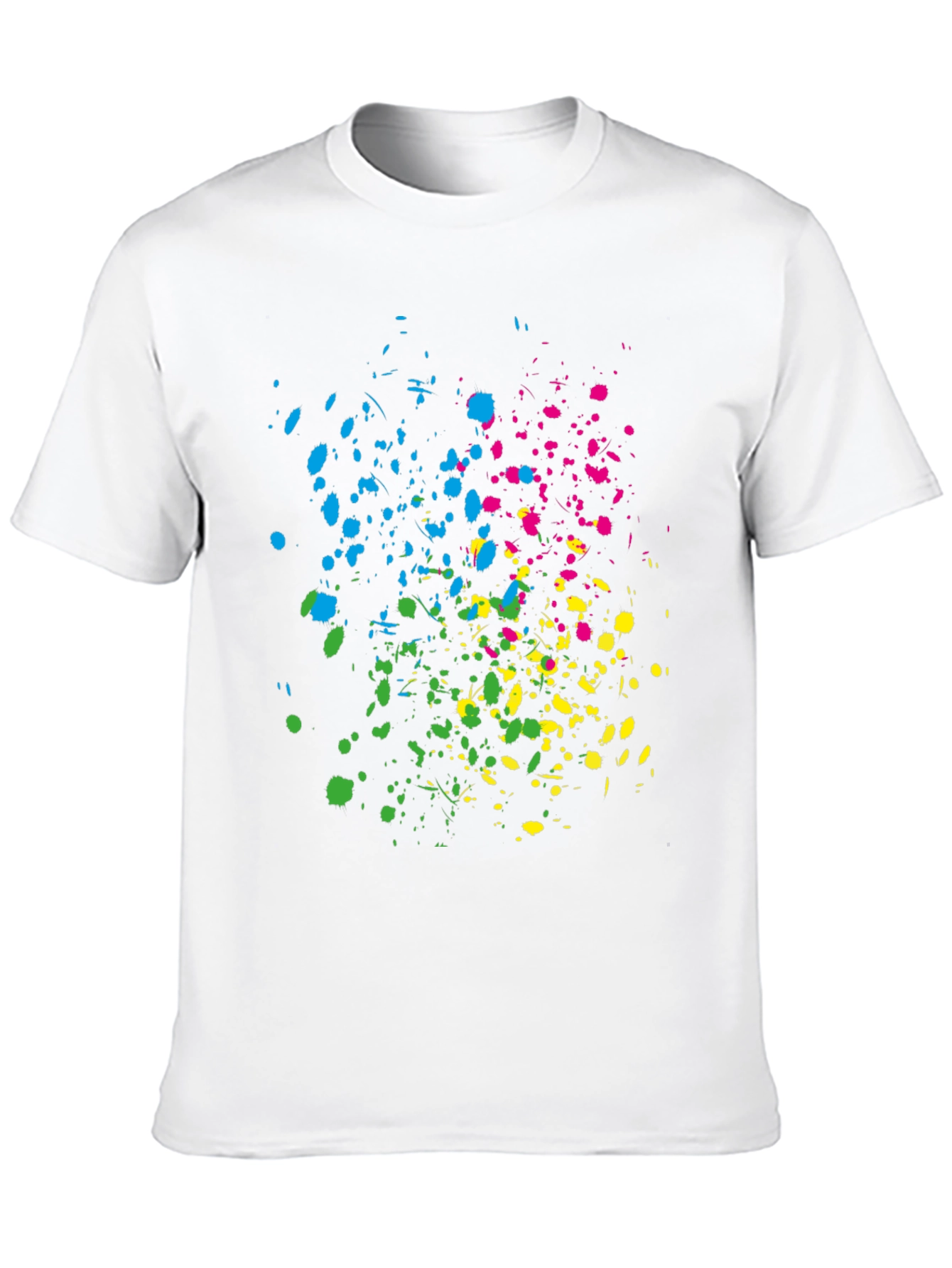 Vibrant Splatter Print Black T-Shirt