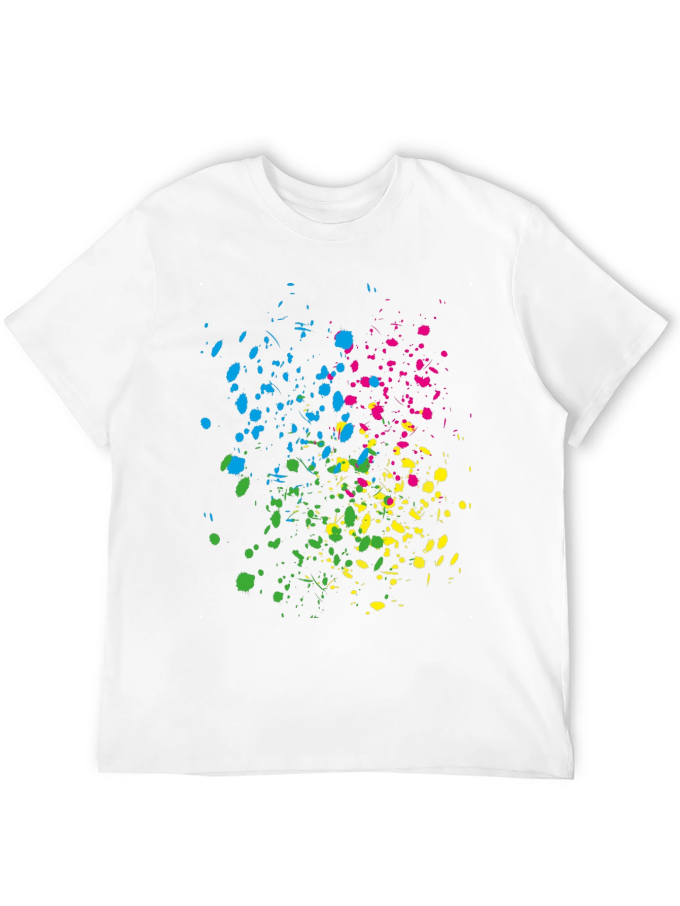 Vibrant Splatter Print Black T-Shirt