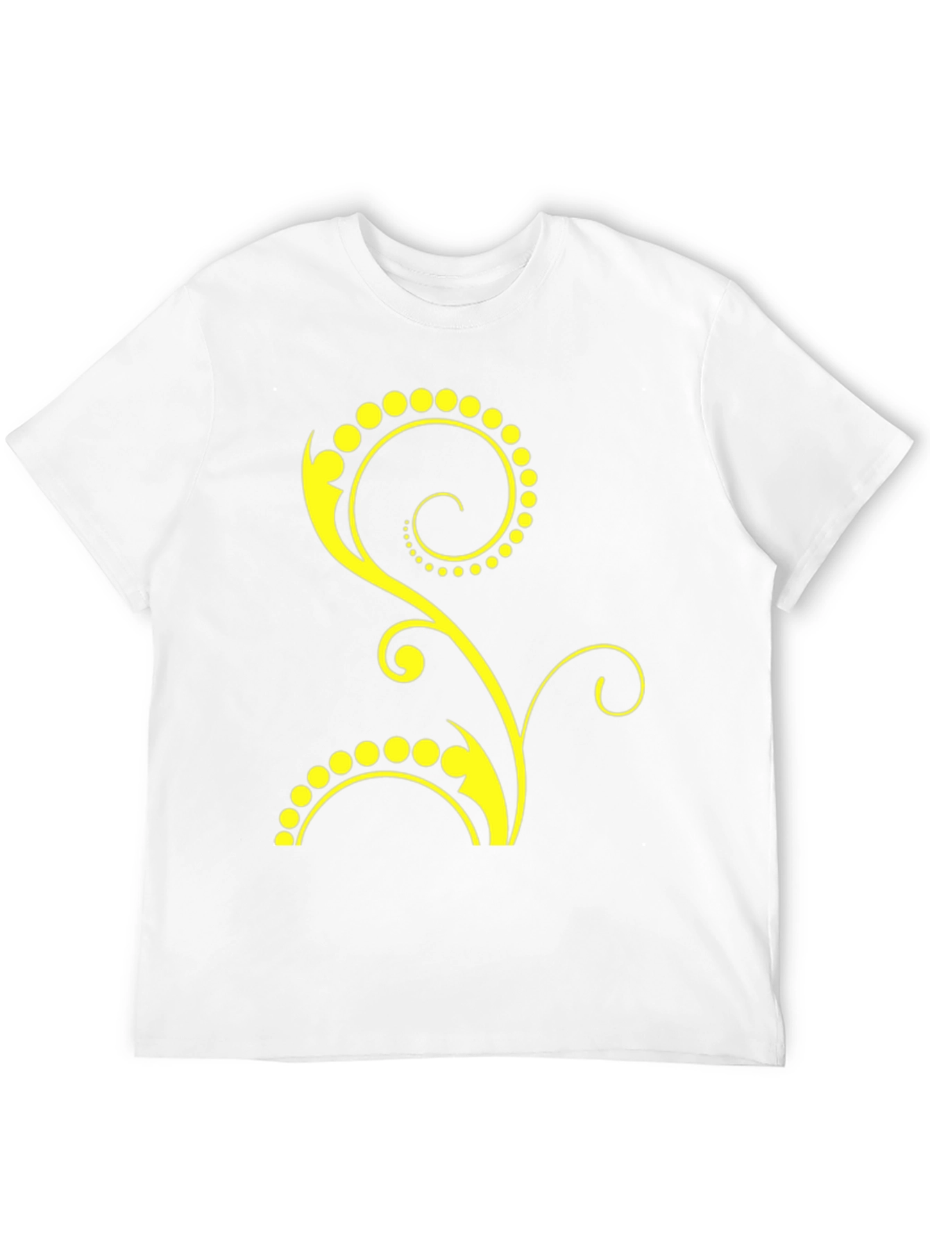 Stylish Black T-Shirt with Yellow Floral Design