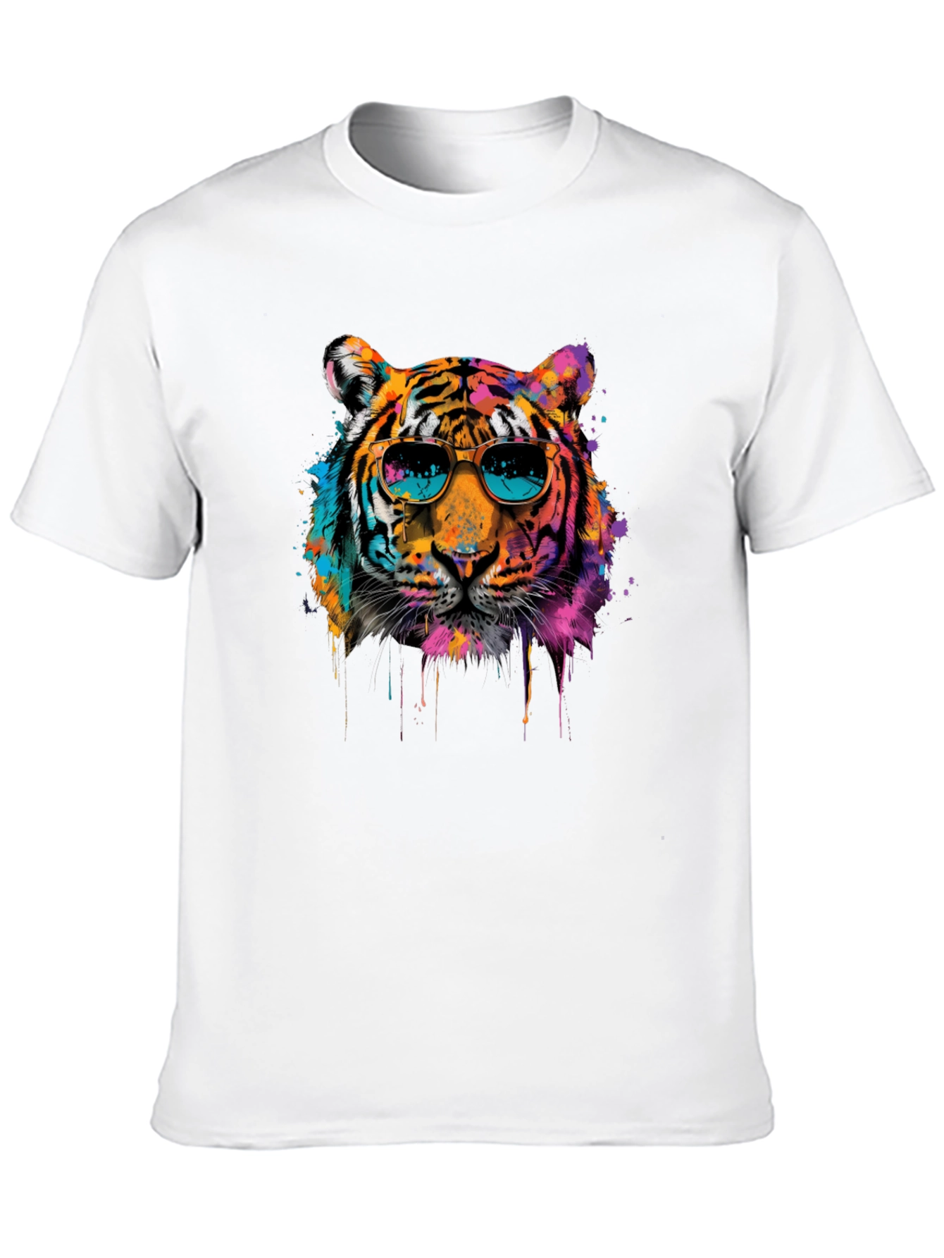 Cool Tiger Graphic Print Black T-Shirt