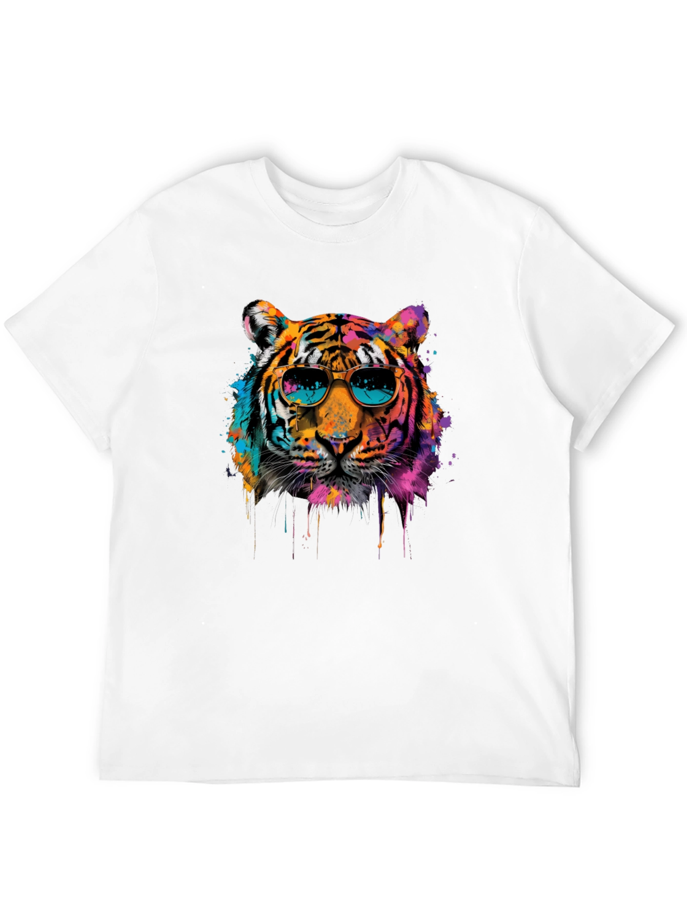 Cool Tiger Graphic Print Black T-Shirt