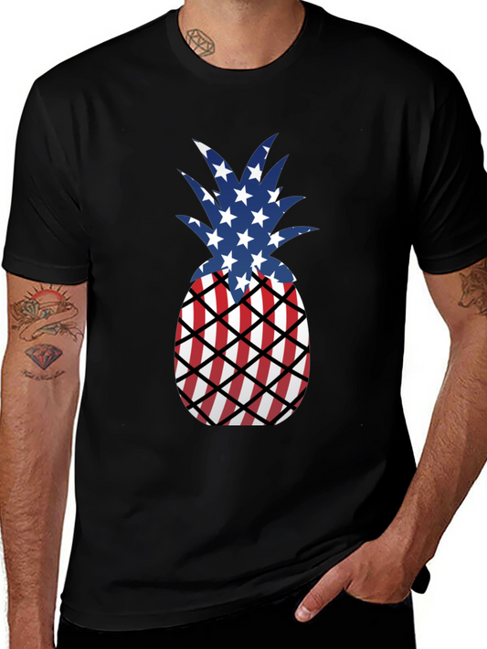 Patriotic Pineapple T-Shirt - USA Flag Design