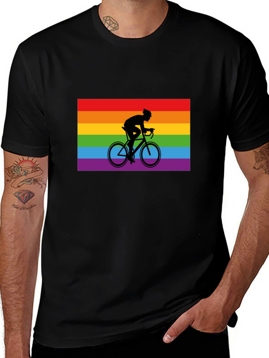 Pride Cyclist Black T-Shirt - Ride with Pride